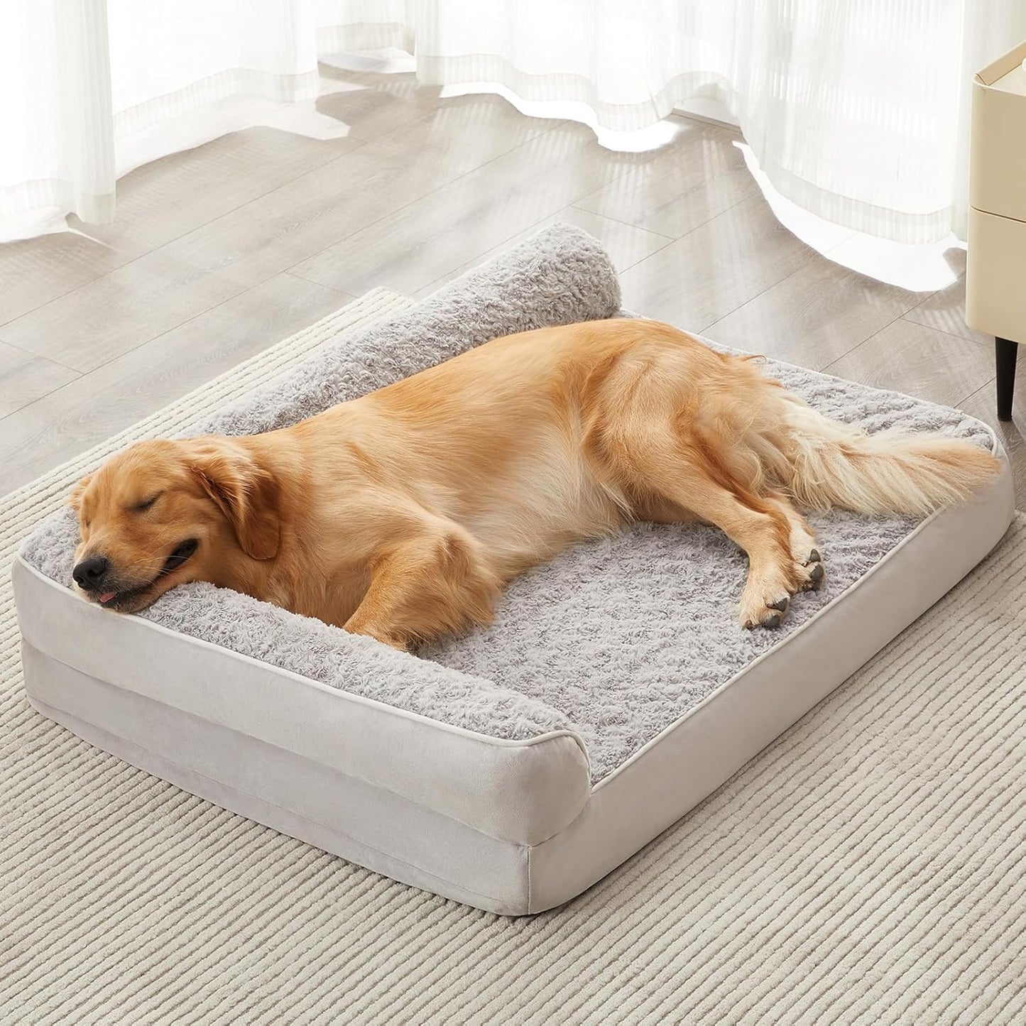 BFPETHOME Orthopedic Dog Beds for Large Dogs-Waterproof Sofa Dog Bed with Removable Washable Cover, Large Pet Bed with Waterproof Lining and Nonskid Bottom, Pet Bed for Dogs