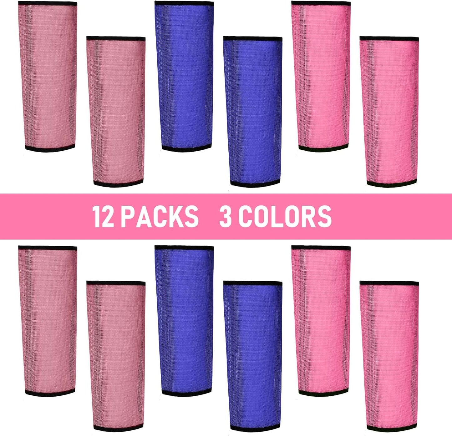 Jexine 12 Fly Boots for Horse Set of 12 Loose Breathable Mesh Horse Fly Sheets Protective Horse Leg Wraps Leggings for Preventing Flies and Mosquitoes Bites (Purple, Red, Pink)