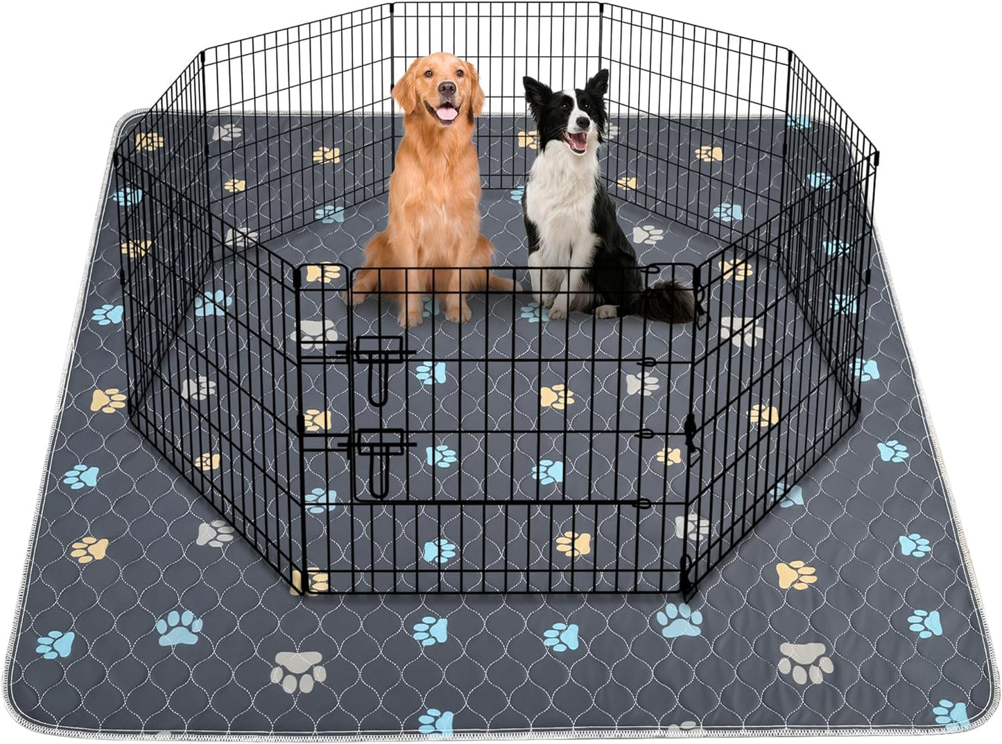 Aitmexcn Washable Puppy Dog Pee Pad, 2PCS 100% Waterproof Whelping Training Mat for Puppy/Senior Dog, Fast Drying Reusable Puppy Pads for Indoor, Outdoor and Car Travel- 54'' x 54''