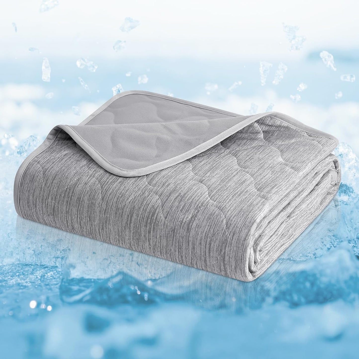 Cozy Bliss Leakproof Cooling Blanket for Large Dogs – Q-Max>0.4, Durable & Washable Dog Cooling Mat for Hot Weather, Soft Pet Throw & Couch Protector for Dogs & Cats, 40x60 Inch, Heather Silver Grey