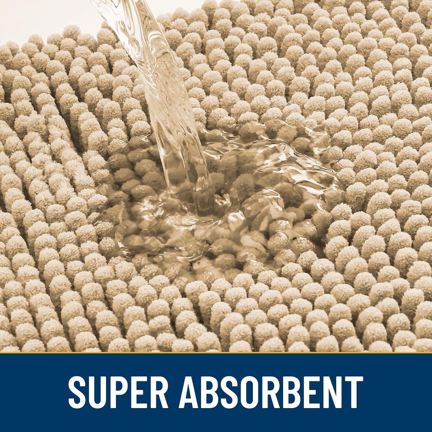 Smiry Dog Door Mat for Muddy Paws 30x17, Absorbs Moisture and Dirt Doormat, Non-Slip Washable Quick Dry Chenille Front Door Mat Indoor Entrance, Entryway Carpet for Inside Floor, Beige