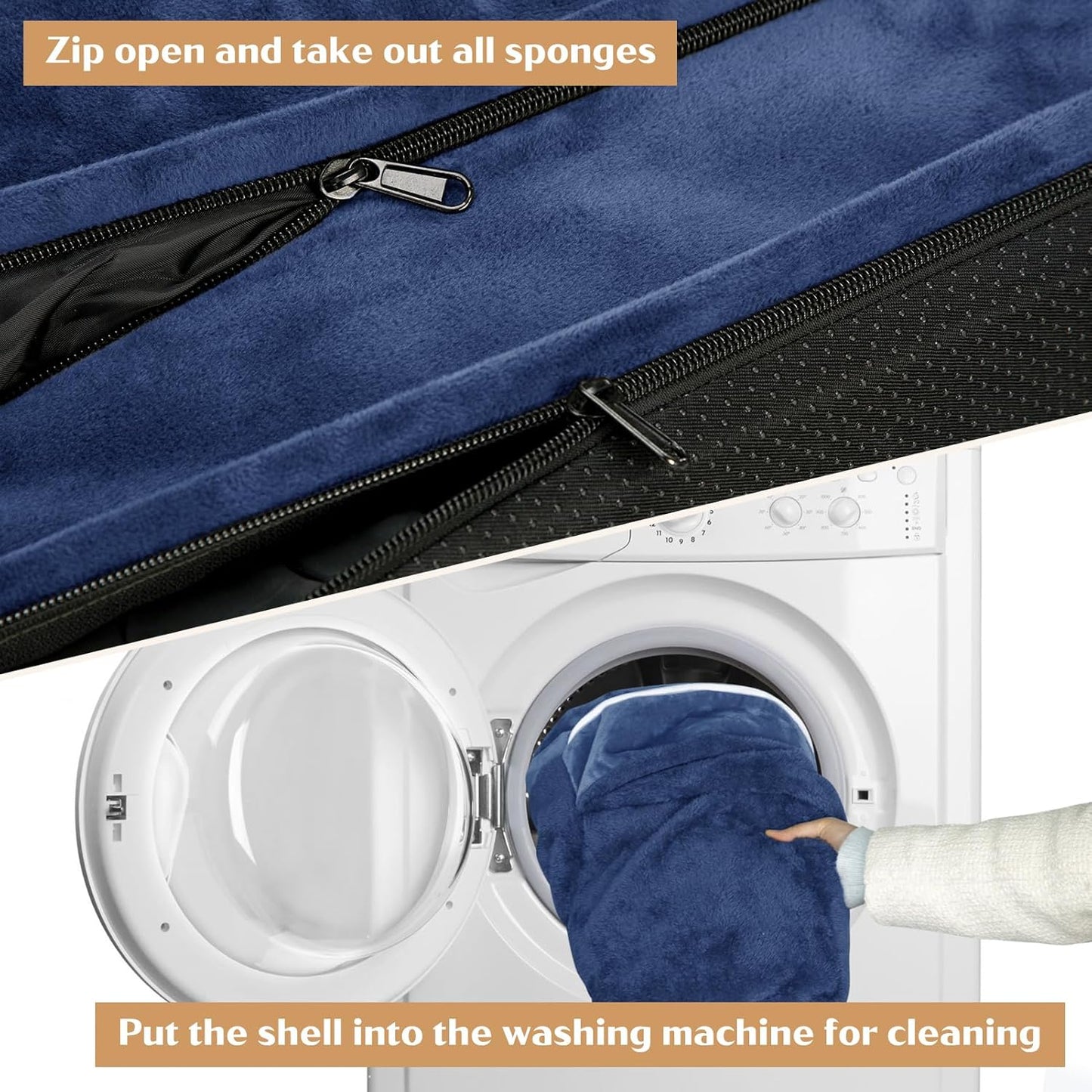 Comfort Expression Small Dog Beds Waterproof Orthopedic Foam Dog Sofa Beds for Small Dogs Comfy Pet Bed with Washable Removable Cover & Non-Slip Bottom(X-Small,Navy Blue)