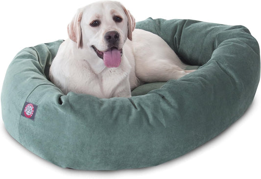 Majestic Pet Villa 40 Inch Shredded Memory Foam Dog Bed for Large Sized Dogs 40x29x9 Inch–Orthopedic Dog Bed with Removable Washable Cover-Washable Large Pet Bed with Head Support-Azure
