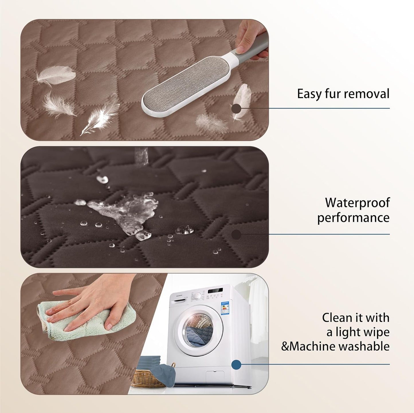 gogobunny 100% Double Sided Waterproof Dog Blanket Soft Pet Bed Cover Reversible Protect Furniture Couch Sofa Car for Puppy Cat Kids (Dark Coffee/Light Coffee, 30x80 Inch (Pack of 1))