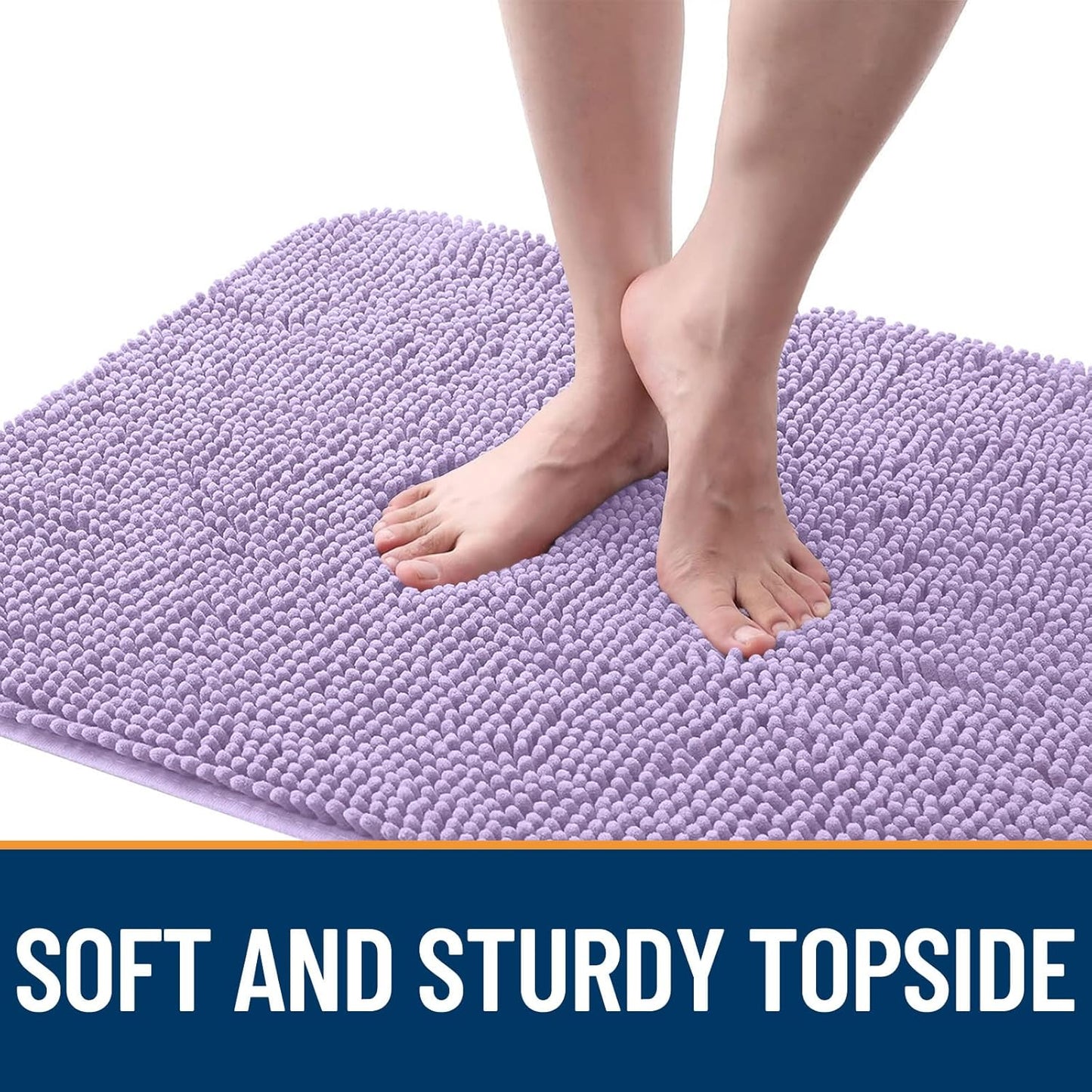 OLANLY Dog Door Mat for Muddy Paws 24x16, Absorbs Moisture and Dirt, Absorbent Non-Slip Washable Doormat, Quick Dry Chenille Mud Mat for Dogs, Entry Indoor Entryway Carpet for Inside Floor, Lavender