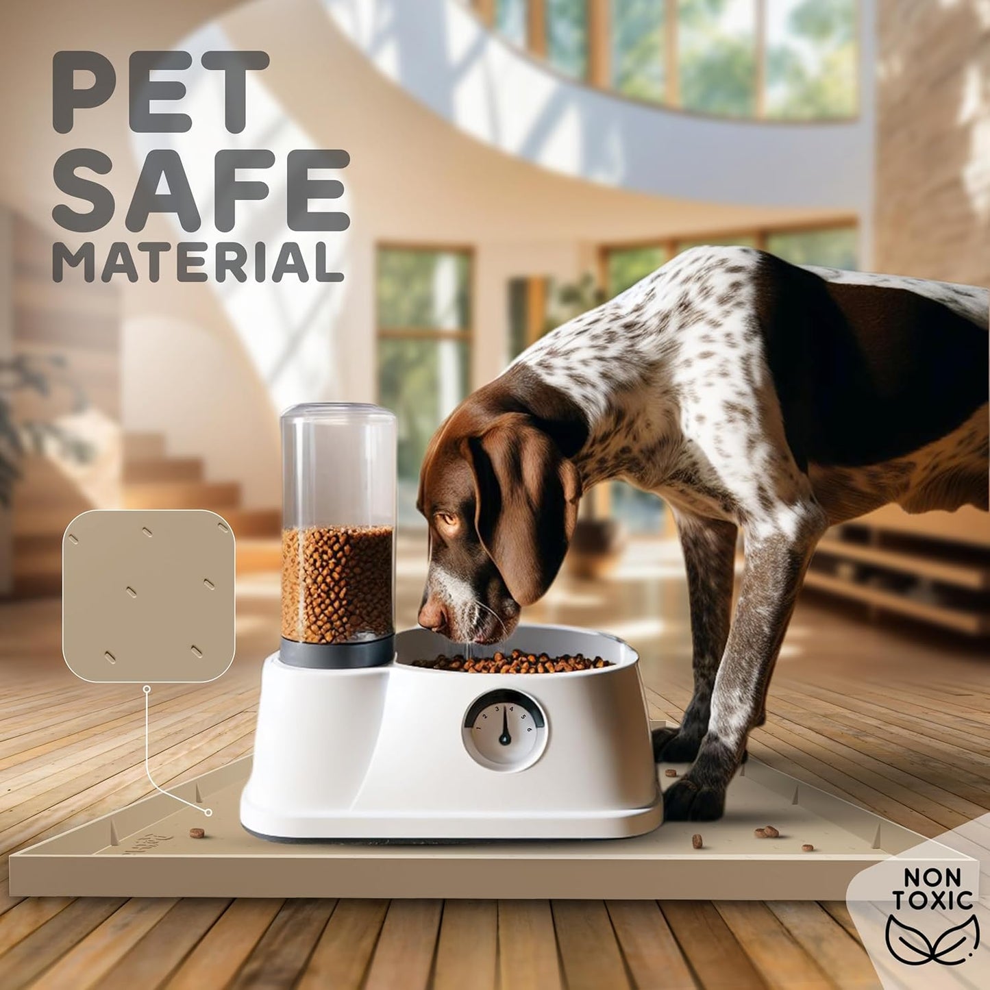 32x24x1” XL Dog Food Mat - All Purpose Under Sink Liner, Washer and Dryer Covers for The Top, Silicone Griddle Mat for Blackstone - Raised Edges Dog Mat for Food and Water Prevent Spill, Waterproof