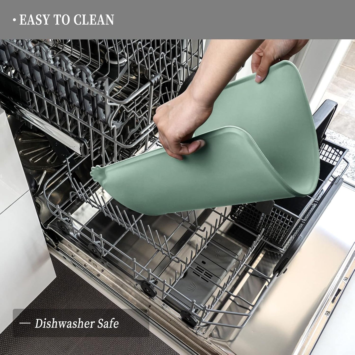 Waterproof Pet Feeding Mat with High Raised Edges, Heavier and Thicker Placemats for Cat Dog Water Bowl with BPA Free, Dogs Cats Food Mats for Messy Drinkers to Prevent Spill and Protect Floors