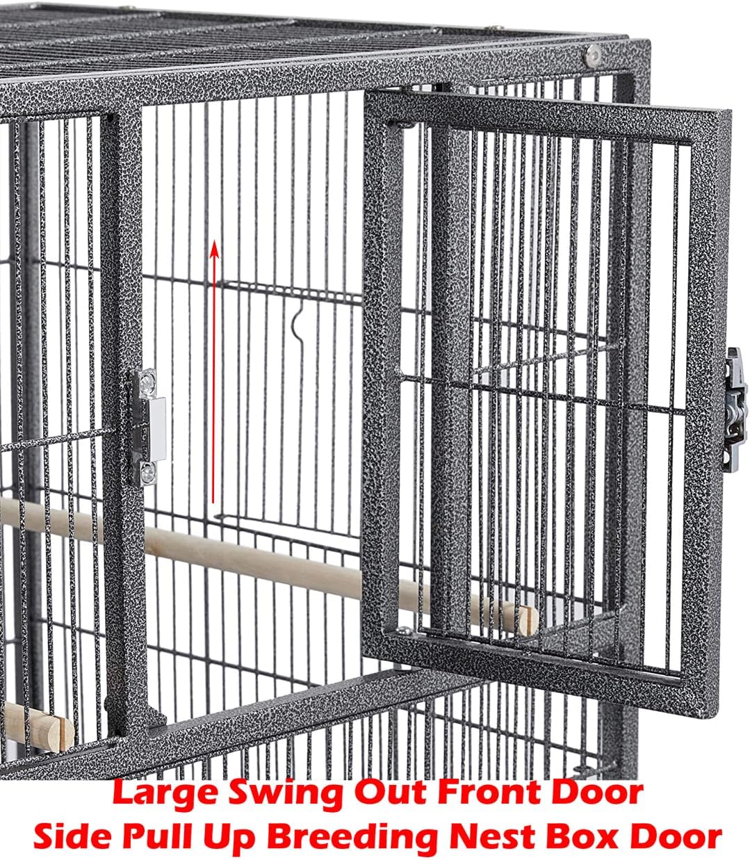 Single Stackable Center Divided Breeder Breeding Bird Flight Double Rolling Cage for Aviaries Canaries Cockatiels Finches Budgies Small Parrots (Without Stand)