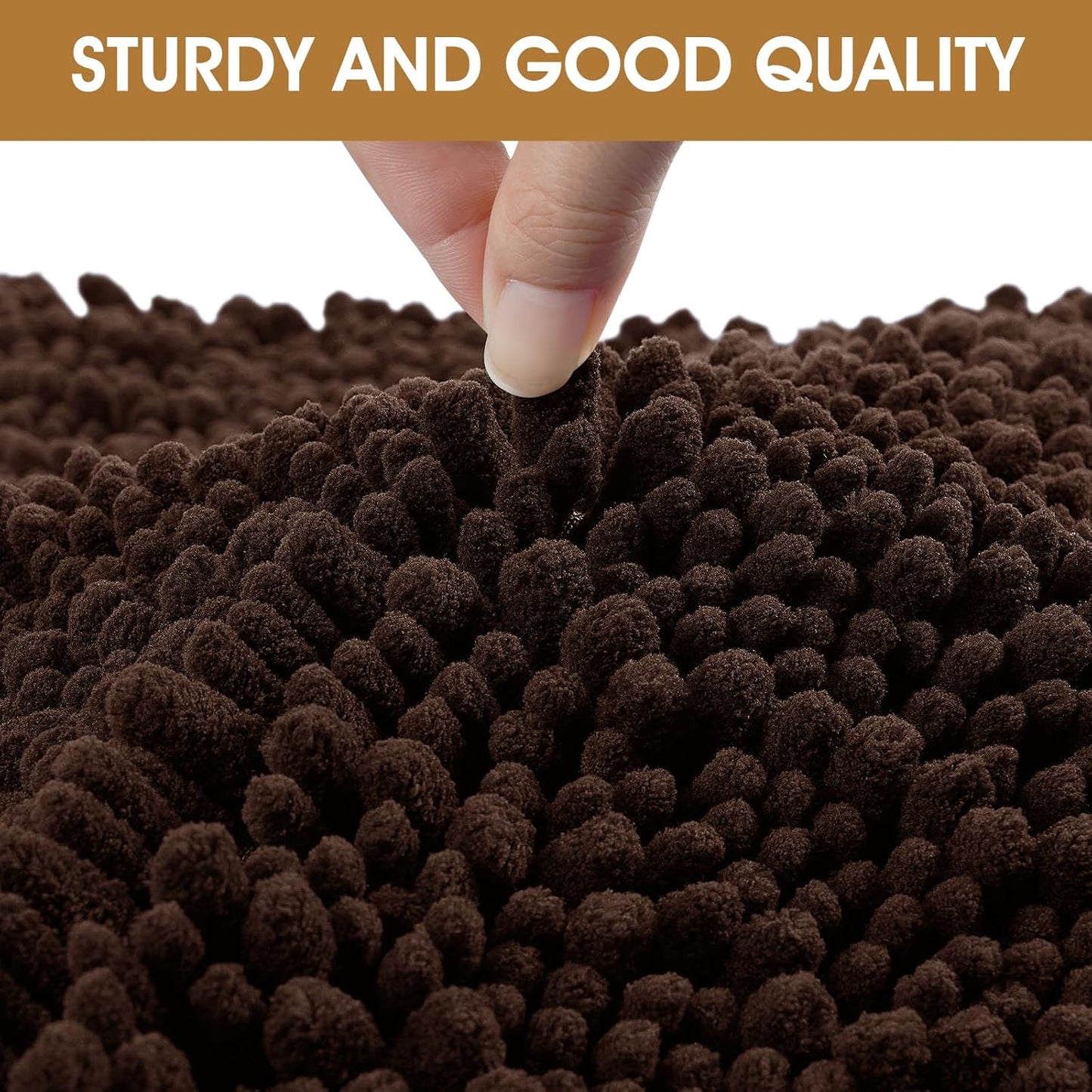 Extra Large Dog Door Mats for Muddy Paws, Chenille Absorbent Dog Mats, Non Slip Heavy Mud Mat for Dogs, Soft Pet Mat for Entryway, Mud Paws, Inside Floor,71" x 25", Brown