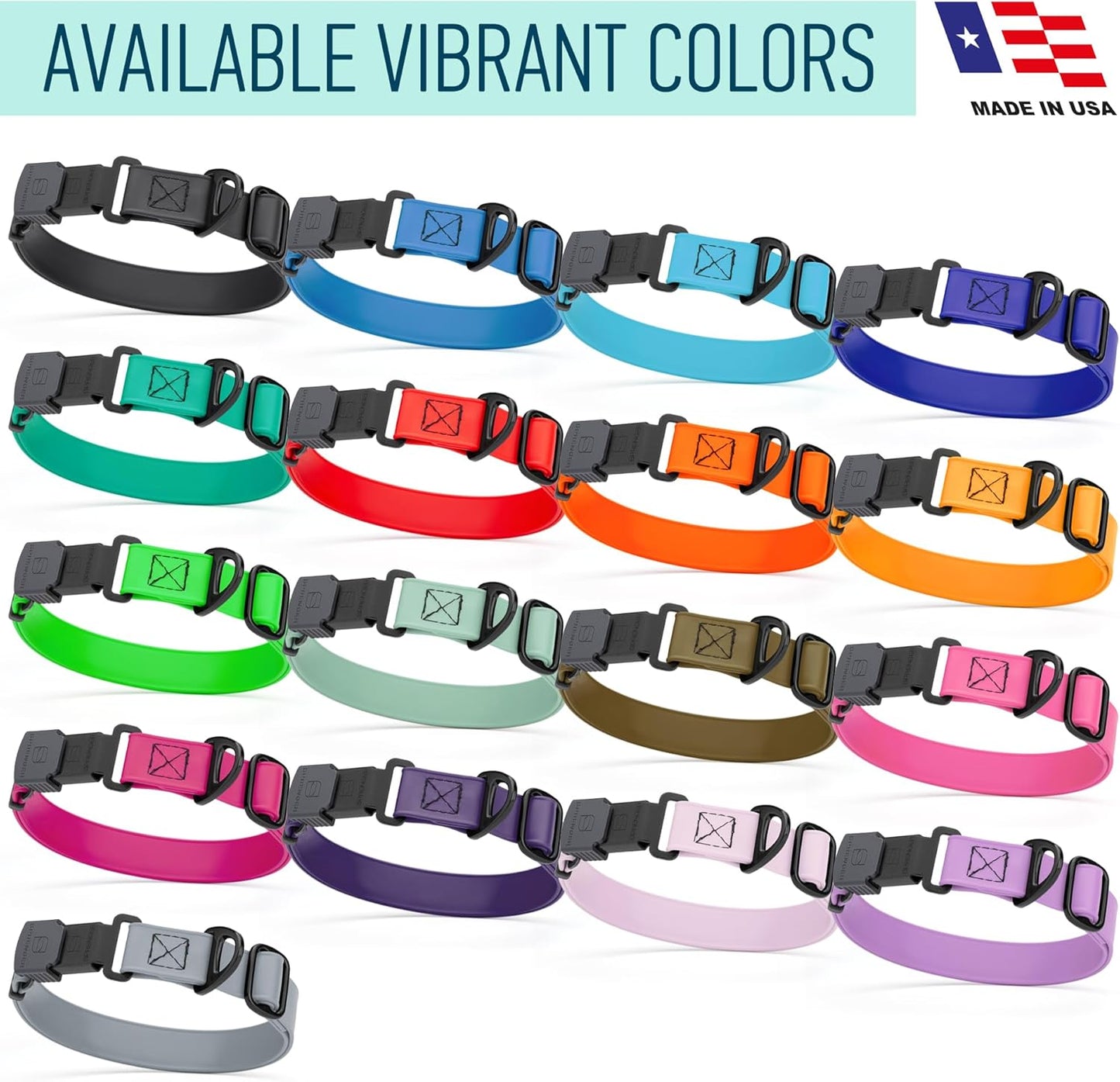 Dogline Biothane Waterproof Dog Collar with Herm Sprenger Stainless Steel Quick Release Buckle – Heavy Duty Tactical Durable Collar for Dogs – Comfortable and Safe Pet Collar, W 3/4" L 12-19", Black