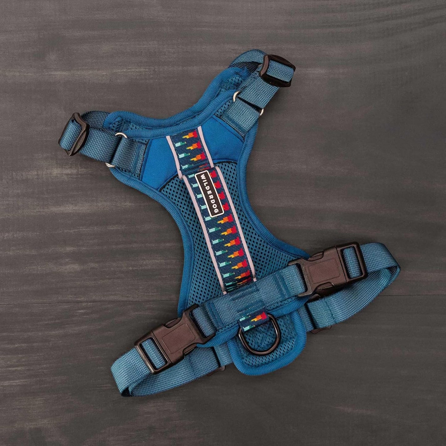 Wilderdog Lightweight Dog Harness with Reflective Straps - Medium - Pacific Blue