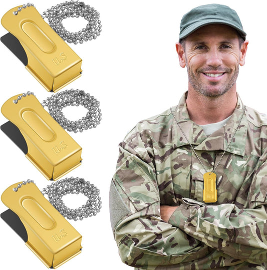 Jenaai 3 Pieces Brass Pet Training Clicker Dog Necklace Signaling Cricket Clicker Training for Puppy Dogs Cat(Gold)