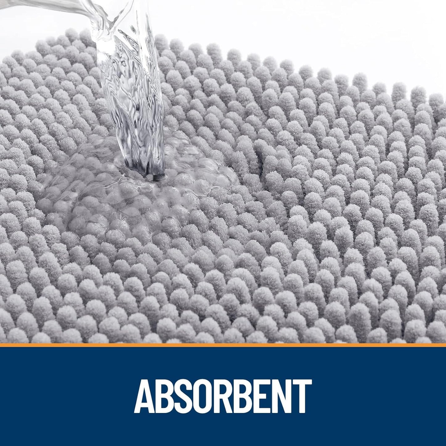 OLANLY Dog Door Mat for Muddy Paws 44x32, Absorbs Moisture and Dirt, Absorbent Non-Slip Washable Doormat, Quick Dry Chenille Mud Mat for Dogs, Entry Indoor Entryway Carpet for Inside Floor, Light Grey