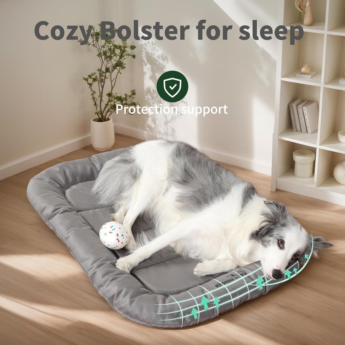 KHONSU PET Durable Dog Bed Tough and Tear Proof Dog Crate Bed, 800lbs Tear Strength PVC-Backed Waterproof Ped Bed Mat Indoor & Outdoor Use for Dogs up to 35 lbs