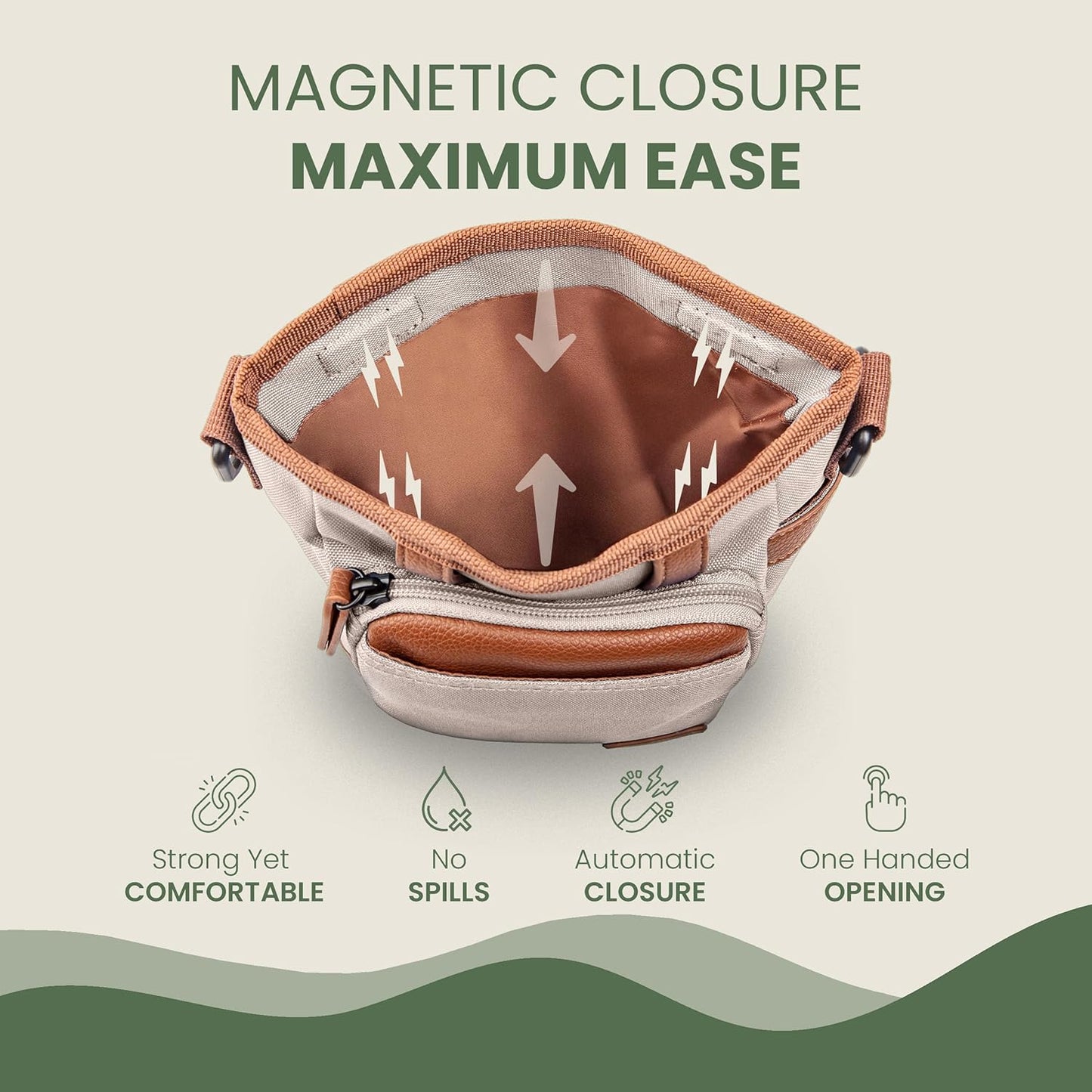 BEAU&FUR Dog Treat Pouch with Clicker for Training - Hands-Free Dog Treat Bag with Magnetic Closure, Built-in Poop Bag Holder Pocket