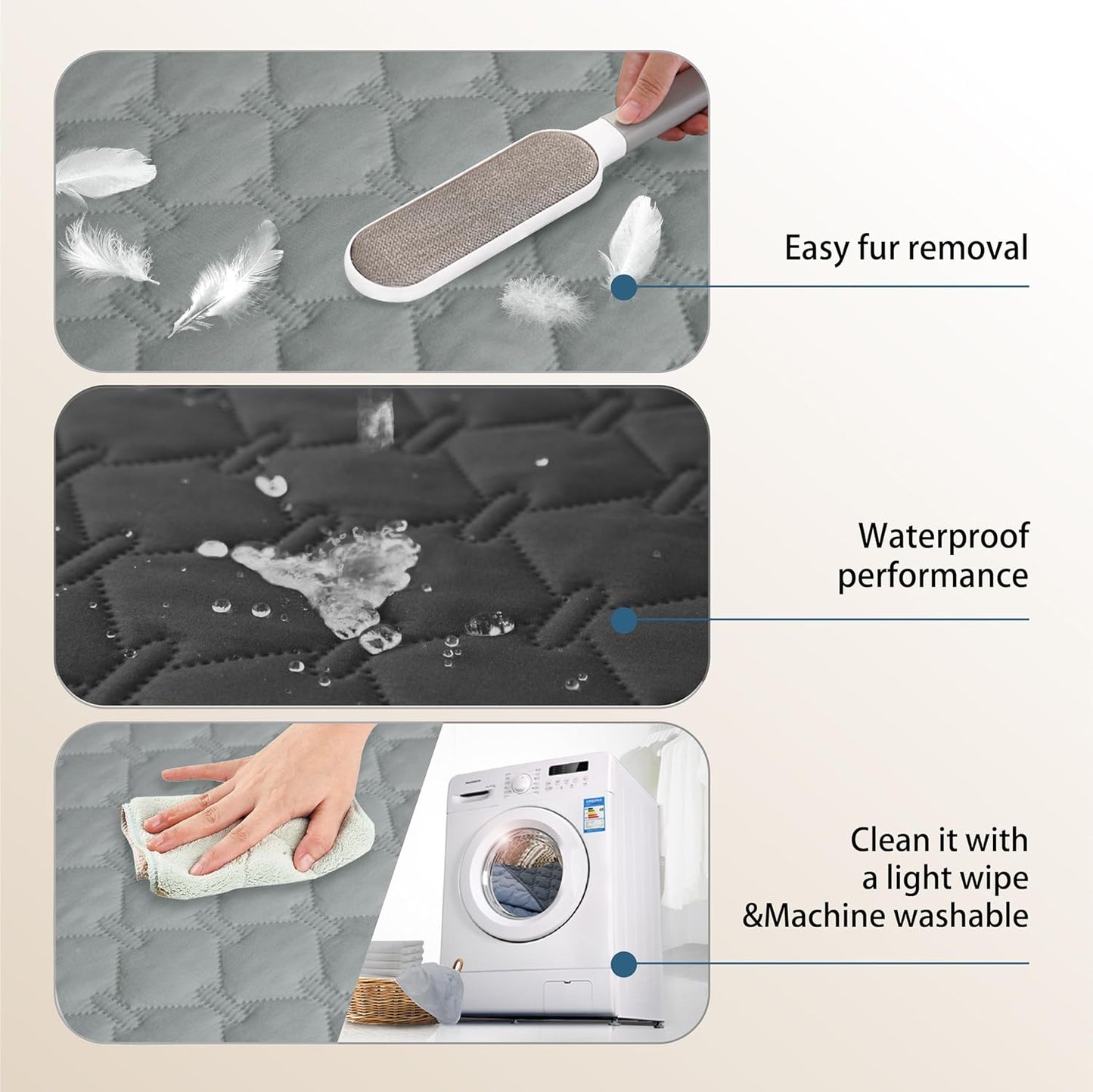 gogobunny 100% Double Sided Waterproof Dog Blanket Soft Pet Bed Cover Reversible Protect Furniture Couch Sofa Car for Puppy Cat Kids (Dark Charcoal/Light Charcoal, 30x80 Inch (Pack of 1))