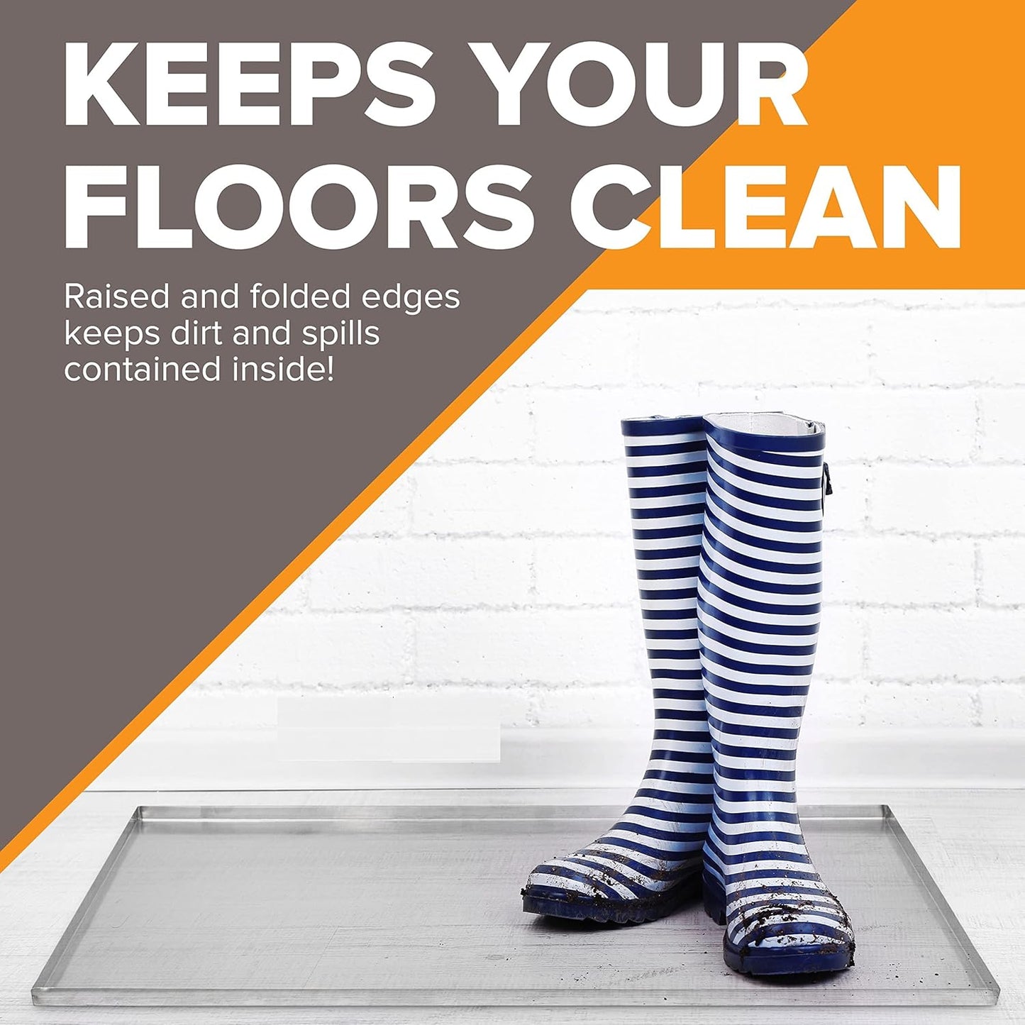 23.5" x 17.5" Metal Replacement Dog Crate Pan Chew Proof Crack Proof Pet Kennel Tray Central Dog Training Crate Pan Pet Supplies, Stainless Steel, 1" H