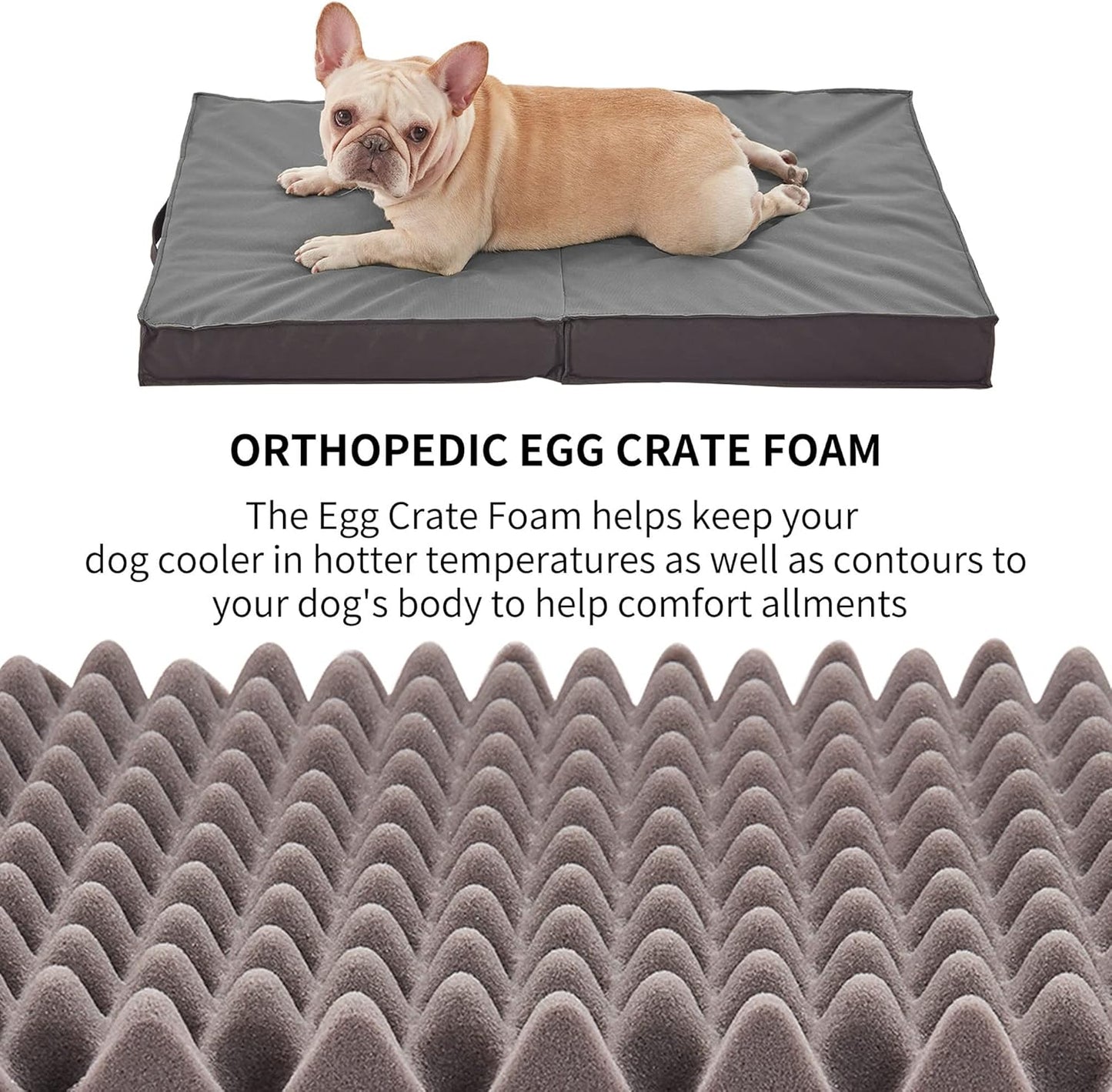 Outdoor Beds for Large Dogs, Waterproof with Washable Cover, Foldable Cooling & Orthopedic: 35in All Weather