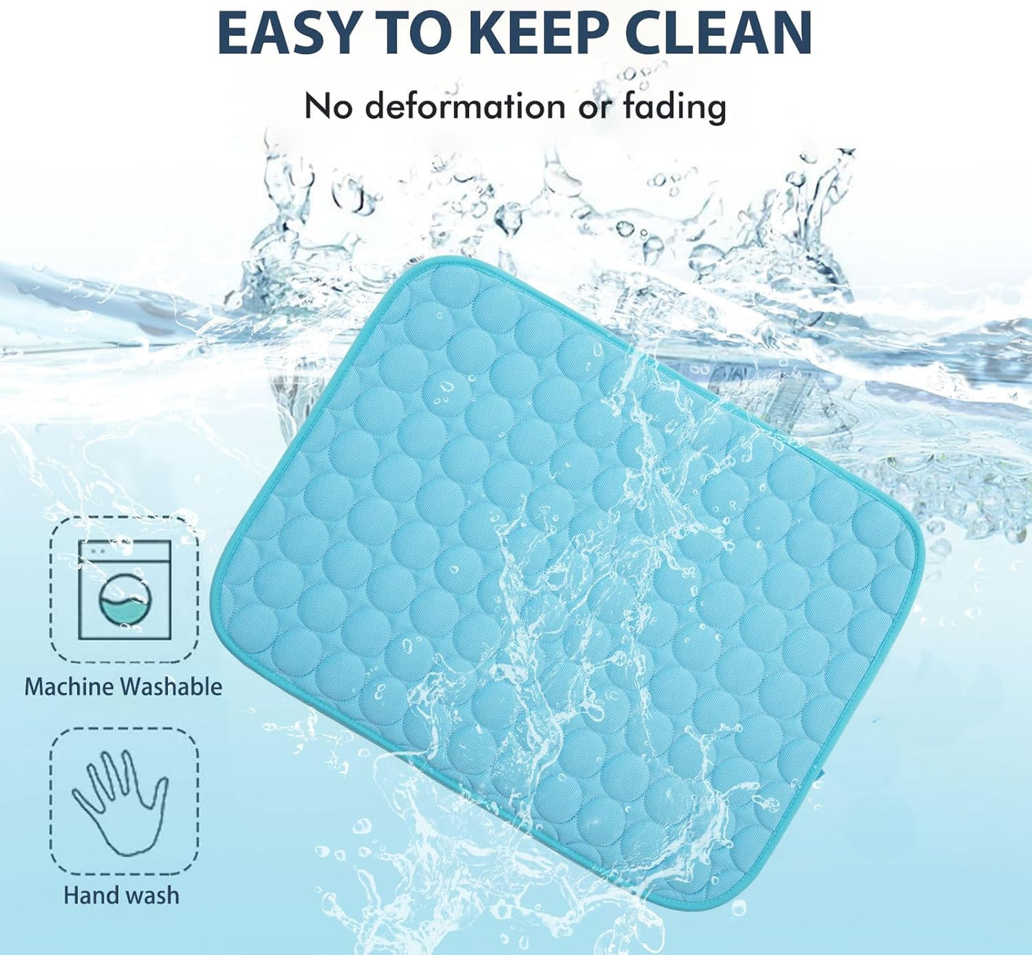 MICROCOSMOS Summer Cooling Mat & Sleeping Pad- Water Absorption Top, Materials Safe, Easy Carry, EZ Clean. Keep Cooling for Pets, Kids and Adults.(Blue, 24" x18")