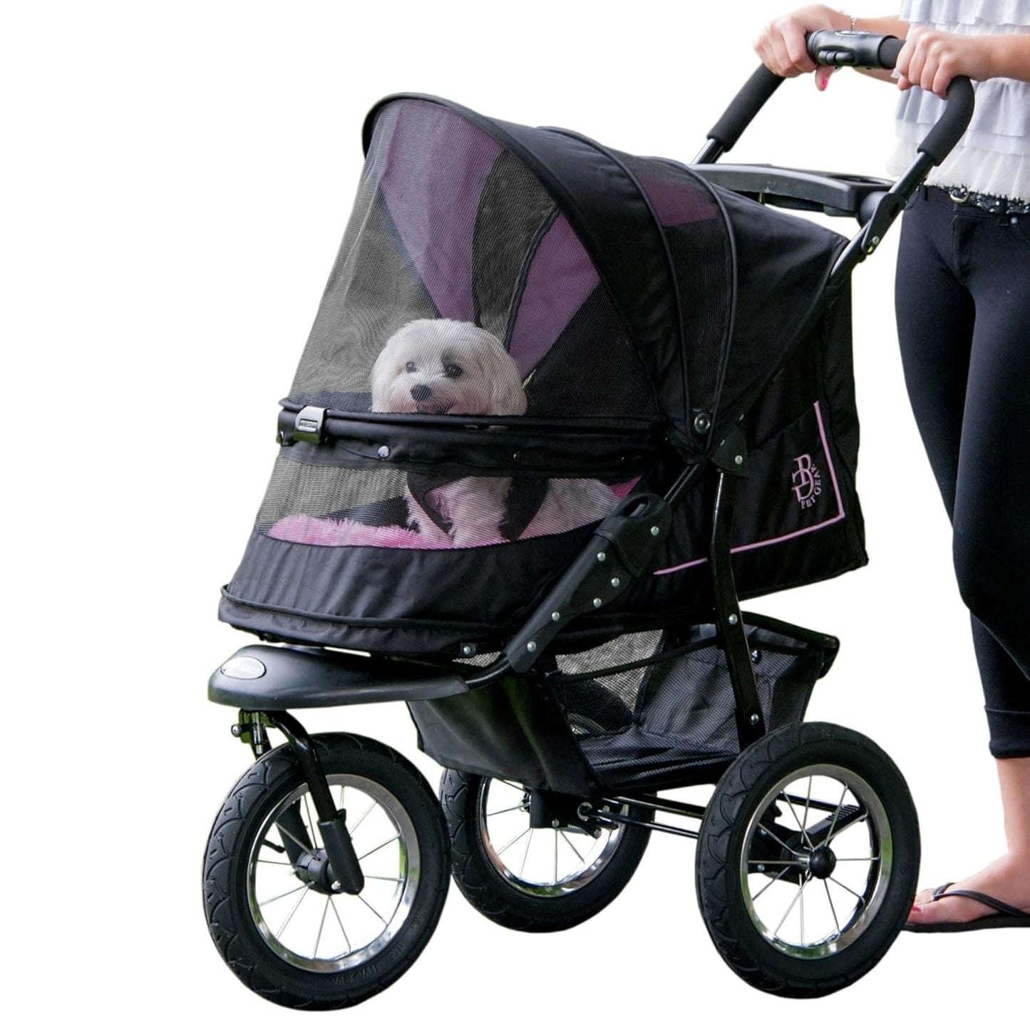 Pet Gear No-Zip NV Pet Stroller for Cats/Dogs, Zipperless Entry, Easy One-Hand Fold, Gel-Filled Tires, Plush Pad + Weather Cover Included, 3 colors