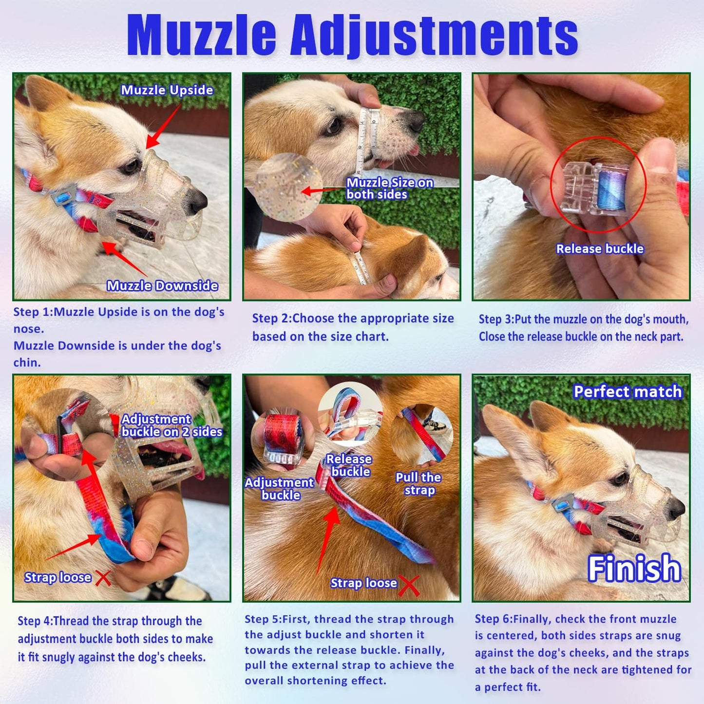 Basket Muzzle Allows Panting Drinking, Anti Biting Chewing, Suitable for Grooming Trimming Training, Transparent, Size 2