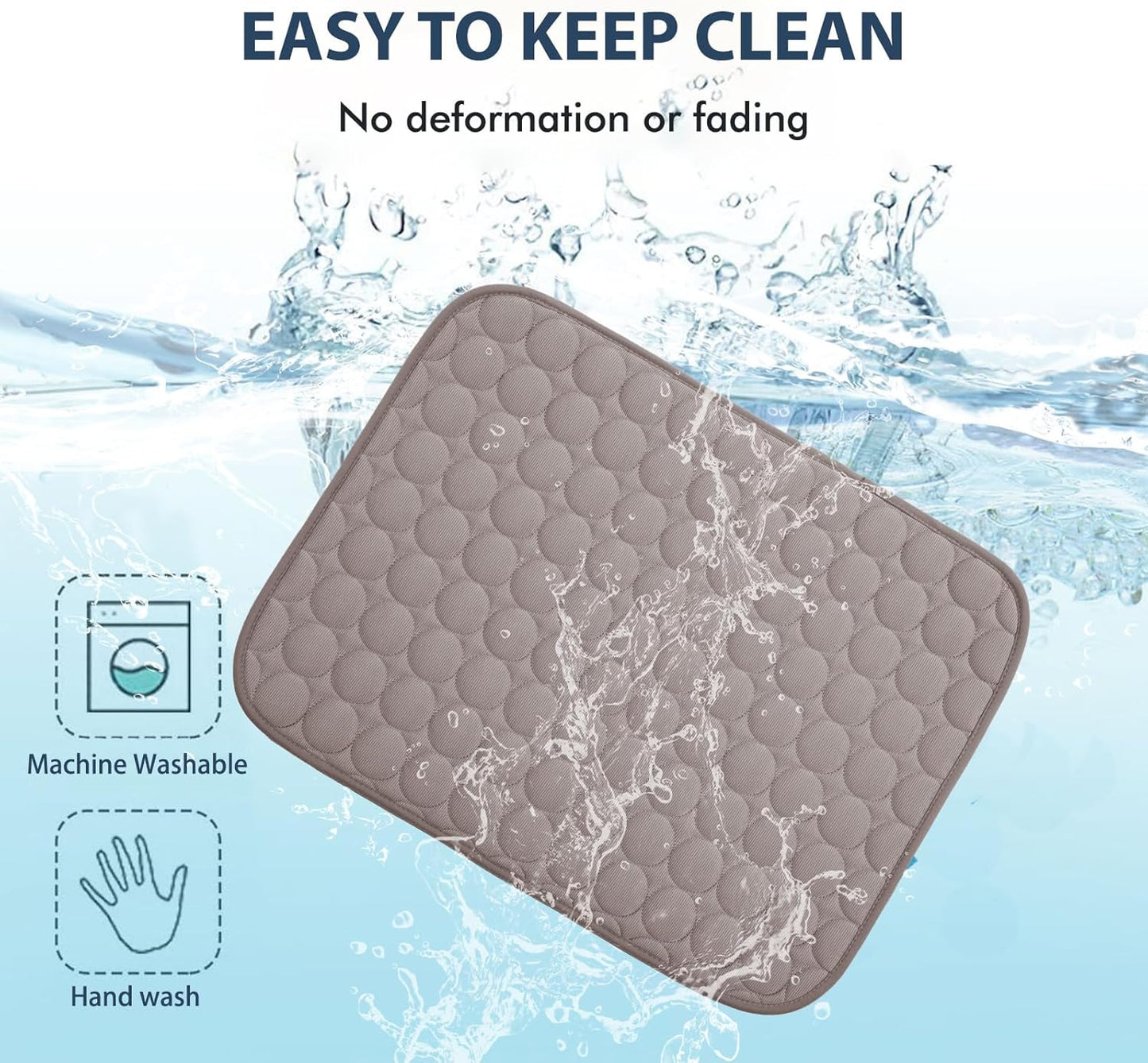 MICROCOSMOS Summer Cooling Mat & Sleeping Pad- Water Absorption Top, Materials Safe, Easy Carry, EZ Clean. Keep Cooling for Pets, Kids and Adults.(Brown, 36" x36")