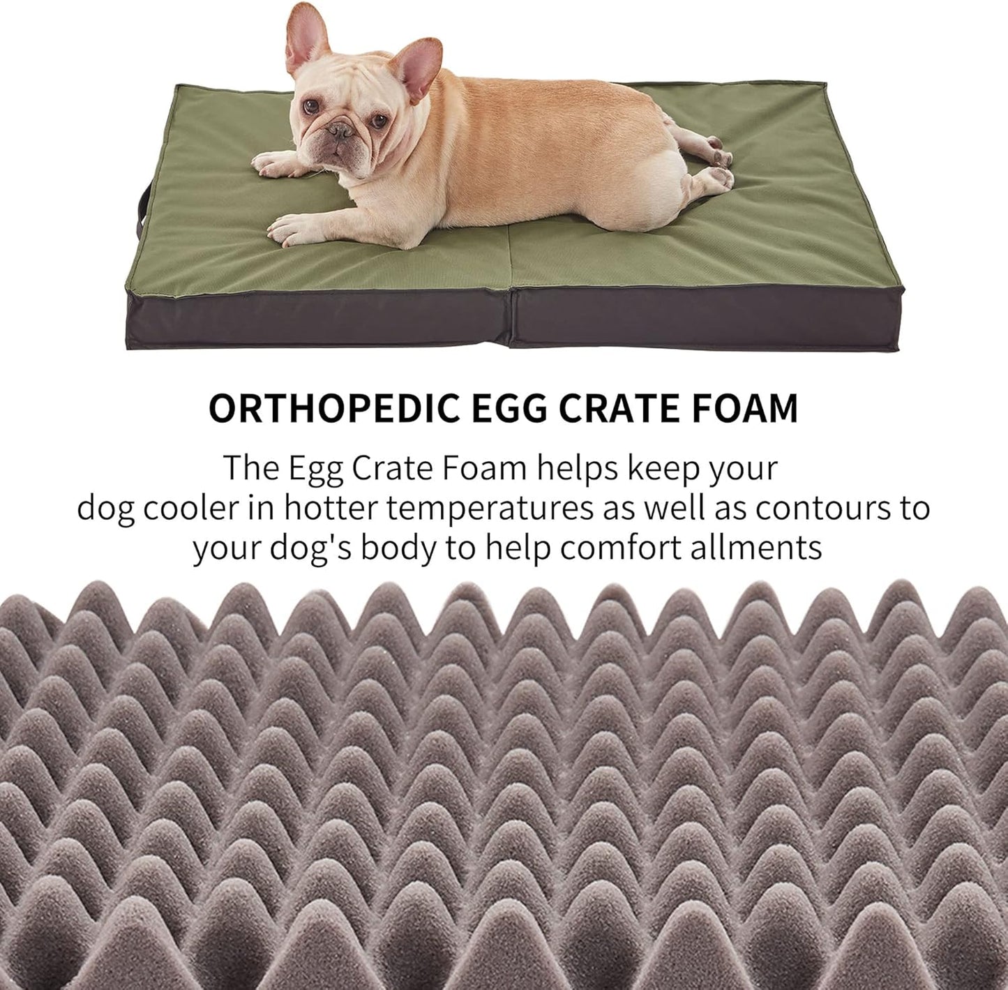 Outdoor Dog Bed for Large Dogs, Waterproof & Washable, Foldable & Orthopedic, 41" All-Weather