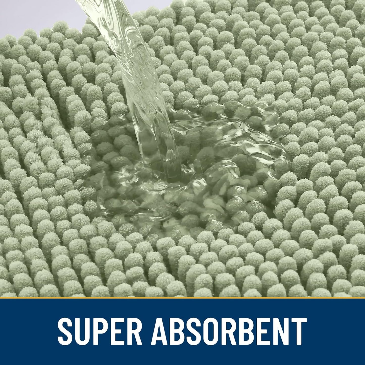 Smiry Dog Door Mat for Muddy Paws 47x24, Absorbs Moisture and Dirt Doormat, Non-Slip Washable Quick Dry Chenille Front Door Mat Indoor Entrance, Entryway Carpet for Inside Floor, Sage Green