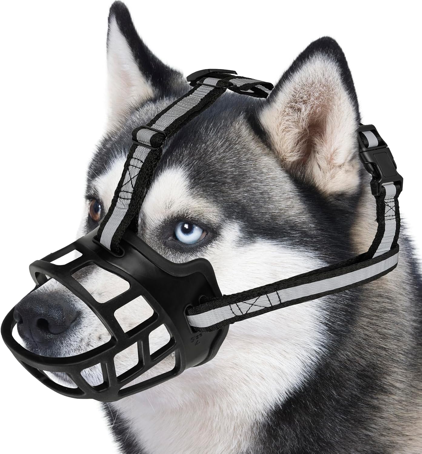 Dog Muzzle for Large Dogs, Breathable Basket Muzzles for Small, Medium and X-Large Aggressive Dog, Allows Panting Drinking, Suitable for Grooming Trimming Training (2, Blacks)