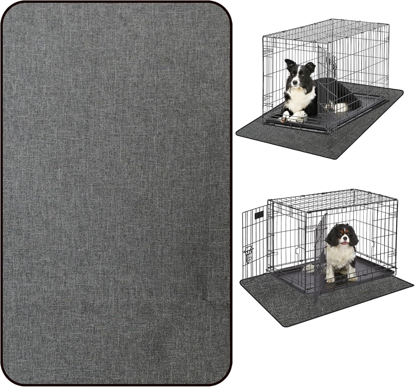 Dog Crate Mat Liner, Washable Pee Pads for Dogs, Absorbs Urine, Non-Slip, Waterproof Under Dog Crate Mat Floor Protector for Kennel Training, Protects Floors from wear and Scratches, (29"x48")