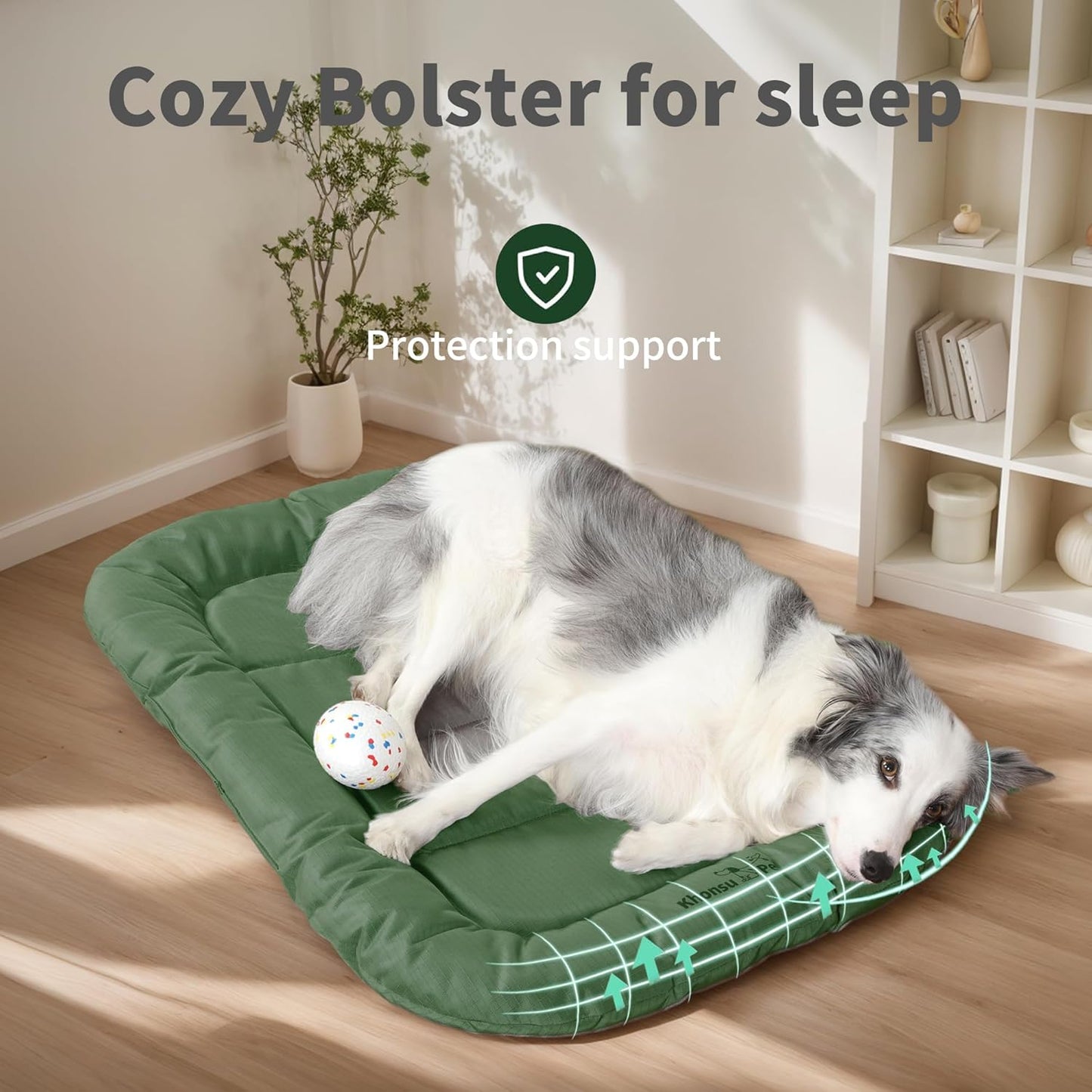 KHONSU PET Durable Dog Bed Tough and Tear Proof Dog Crate Bed, 800lbs Tear Strength PVC-Backed Waterproof Ped Bed Mat Indoor & Outdoor Use for Dogs up to 60 lbs