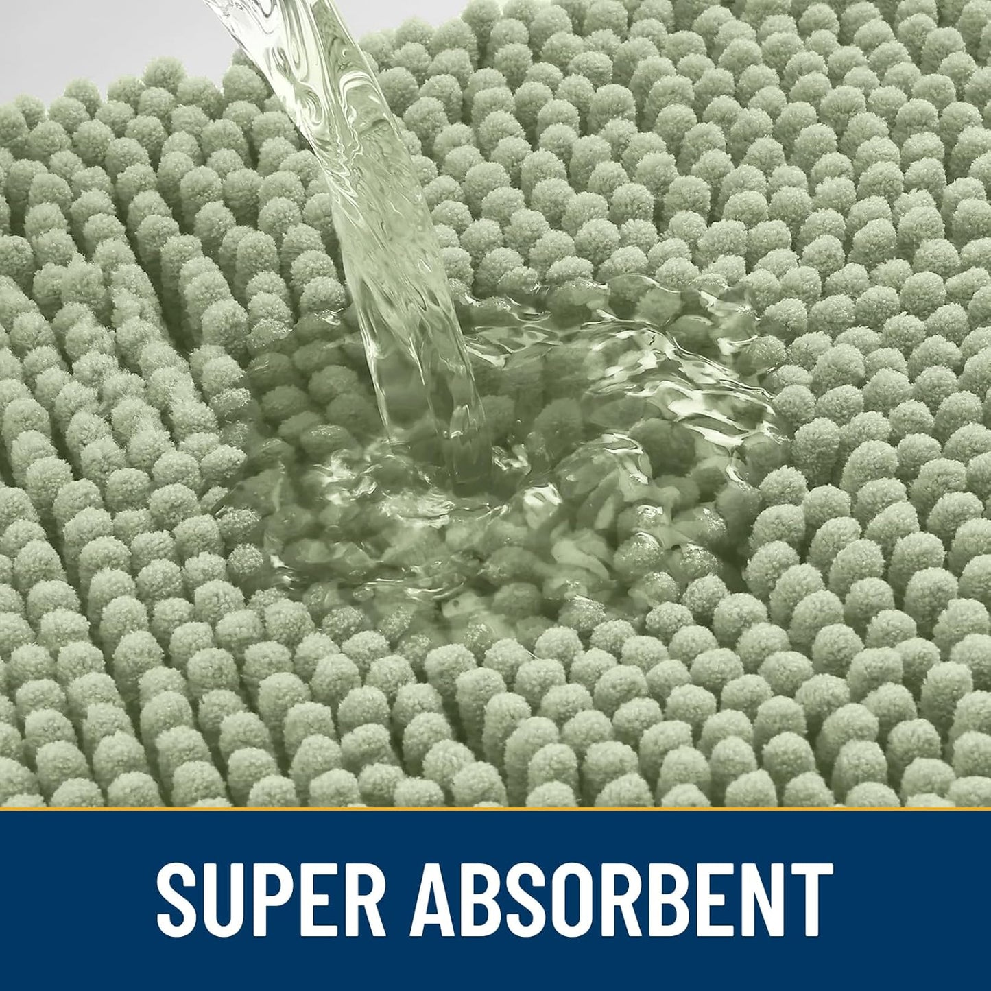 Smiry Dog Door Mat for Muddy Paws 36x24, Absorbs Moisture and Dirt Doormat, Non-Slip Washable Quick Dry Chenille Front Door Mat Indoor Entrance, Entryway Carpet for Inside Floor, Sage Green