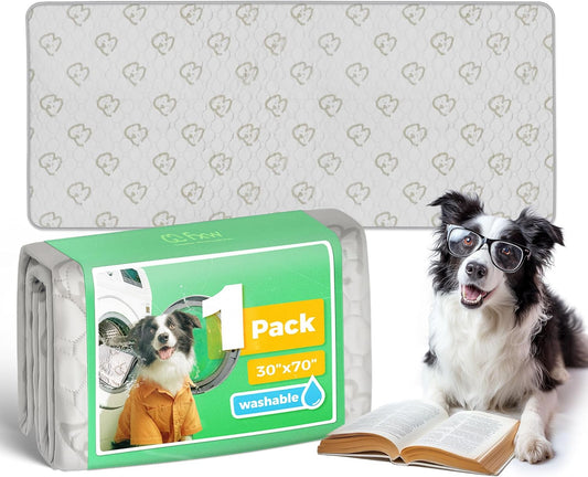 FXW Washable Pee Pads for Dogs, Puppy Pads with Super Absorbent, Specifically Designed for Potty Training, 75" × 30" Rectangle, Khaki, 1 Pack
