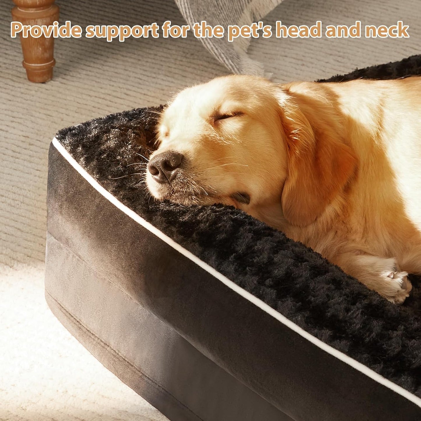 BFPETHOME Orthopedic Dog Beds for Large Dogs-Waterproof Sofa Dog Bed with Removable Washable Cover, Large Pet Bed with Waterproof Lining and Nonskid Bottom, Pet Bed for Dogs