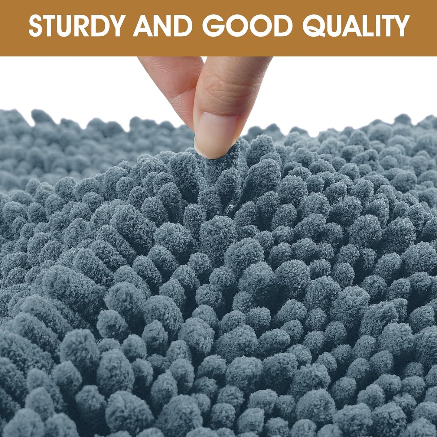 Extra Large Dog Door Mats for Muddy Paws, Chenille Absorbent Dog Mats, Non Slip Heavy Mud Mat for Dogs, Soft Pet Mat for Entryway, Mud Paws, Inside Floor,71" x 25", Dusty Blue