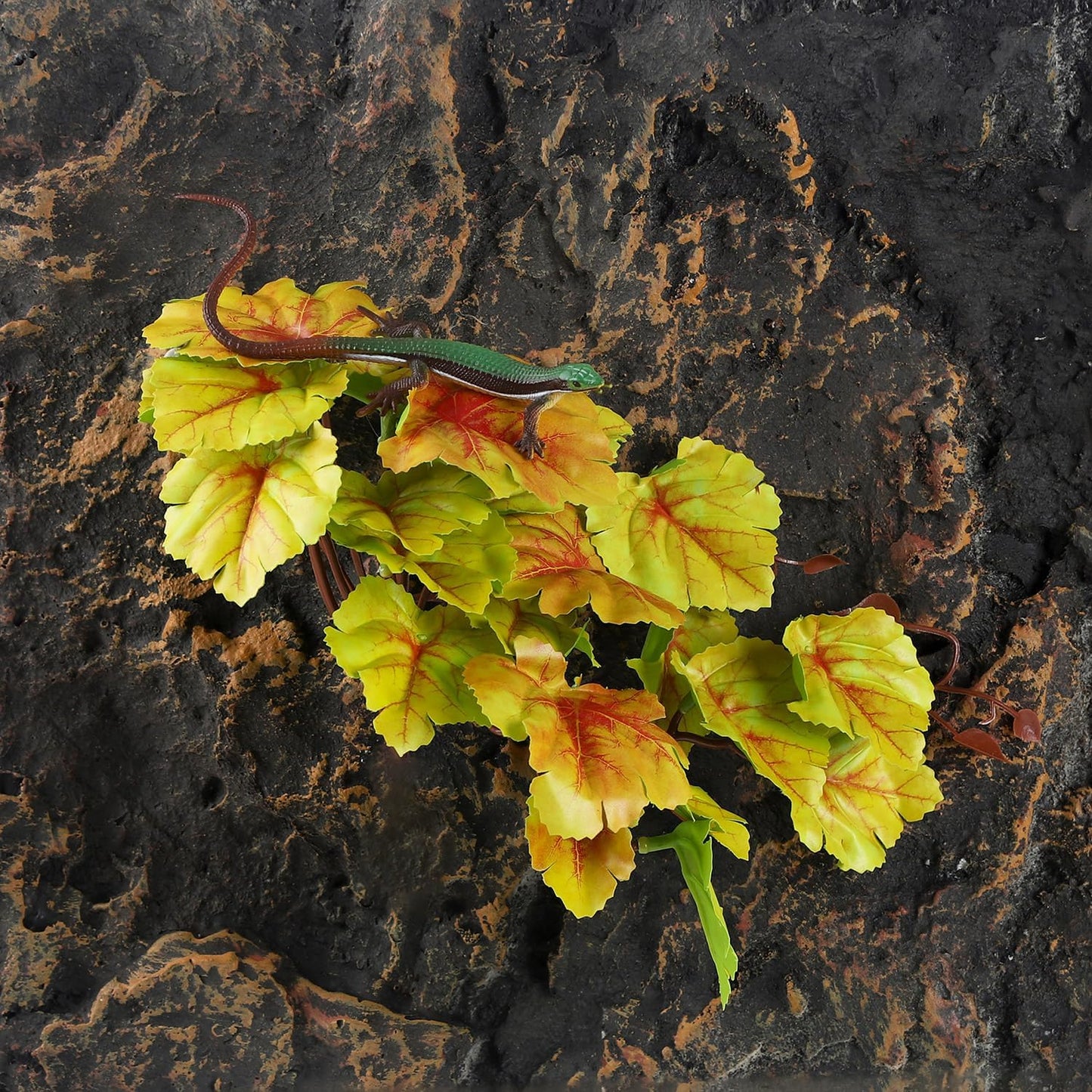 IBWell Fake Reptile Plants for Terrarium, Decor, Turtle Tank with Suction Cup