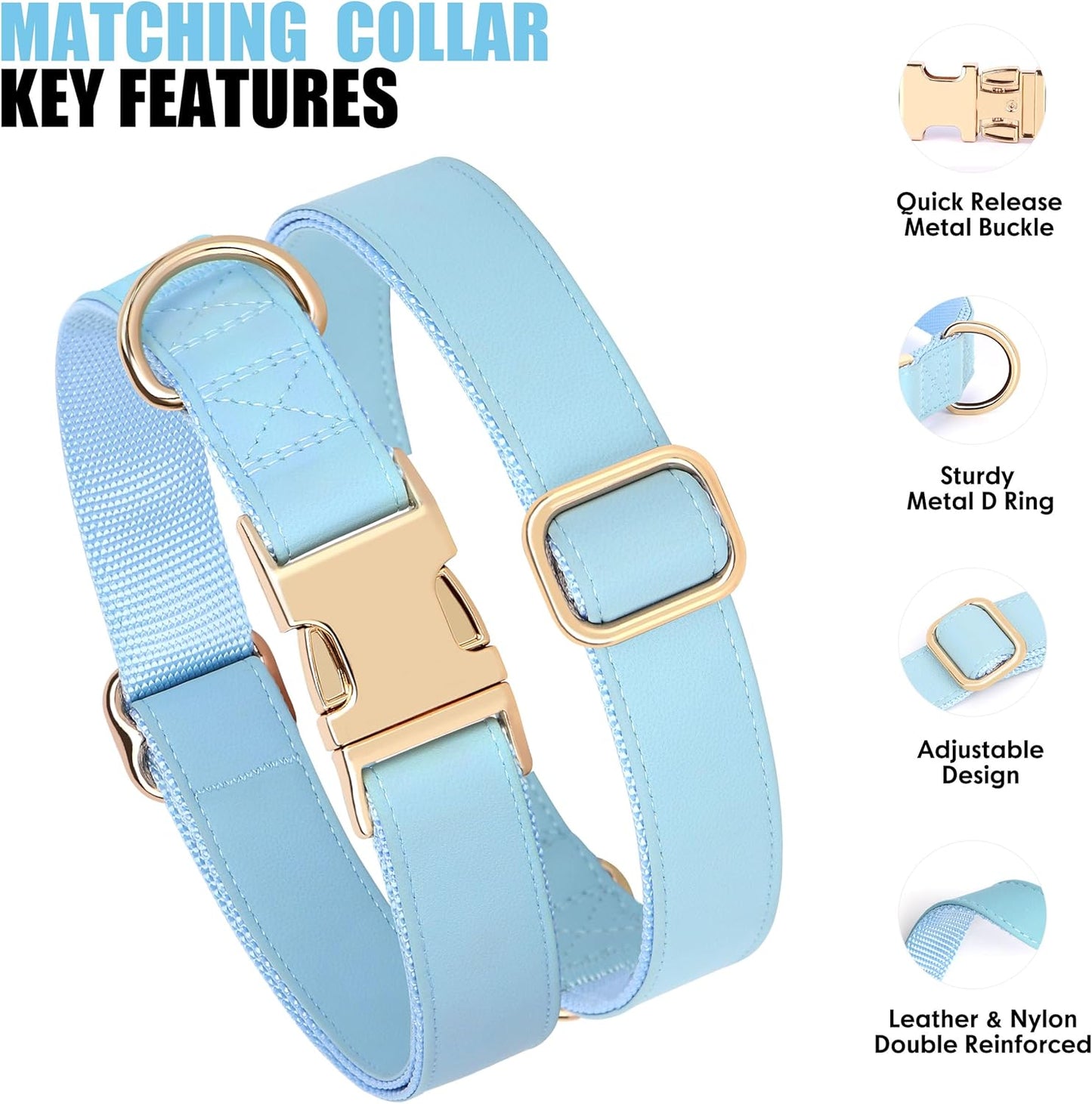 PET ARTIST Soft PU Leather Dog Collar for Small Dogs, Bright & Classic Nylon Padded Durable Dog Collar Leather with Quick Release Metal Buckle Adjustable for Male Dogs, Neck Fit 9-14"