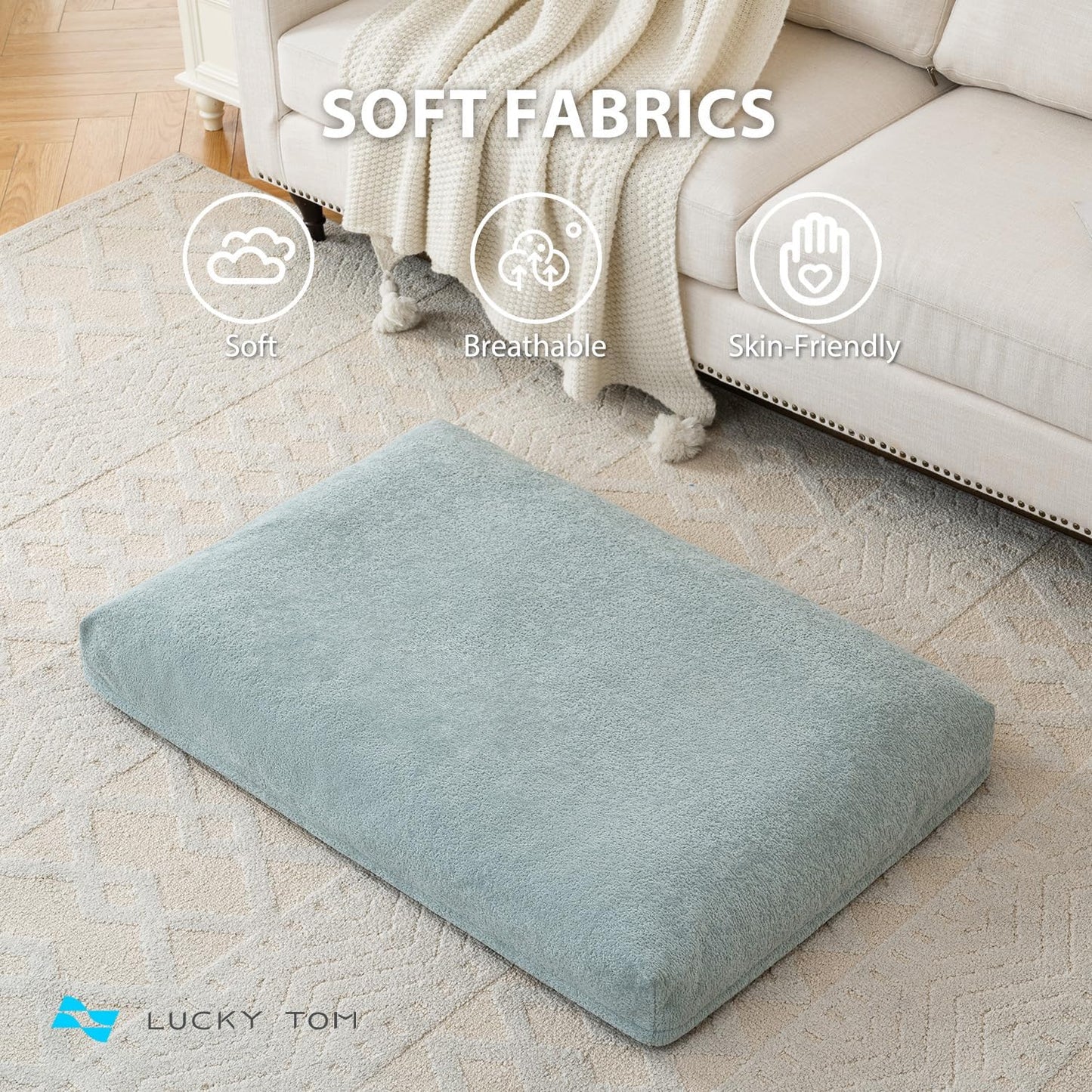 Pet Bed Cooling System, Consistent Cold Water Pad, No Refrigeration or Chemical Gel Needed, Machine Washable Bed, Ideal for Home and Crates (Cooling Green, 41" x 28")