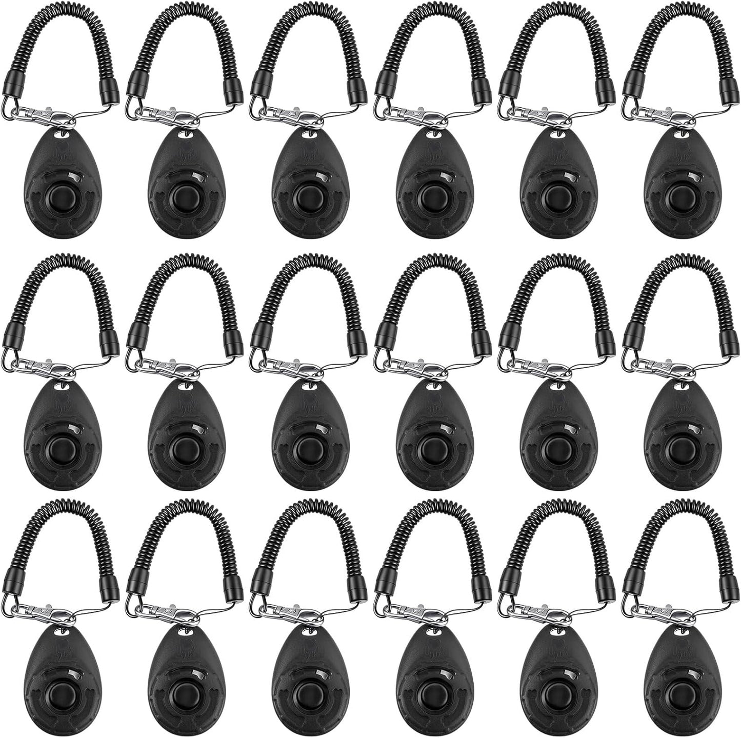 Frienda 18 Pieces Dog Training Clicker, Pet Behavioral Training Clickers with Wrist Strap for Dogs Cats Puppy Birds Horses(Black)