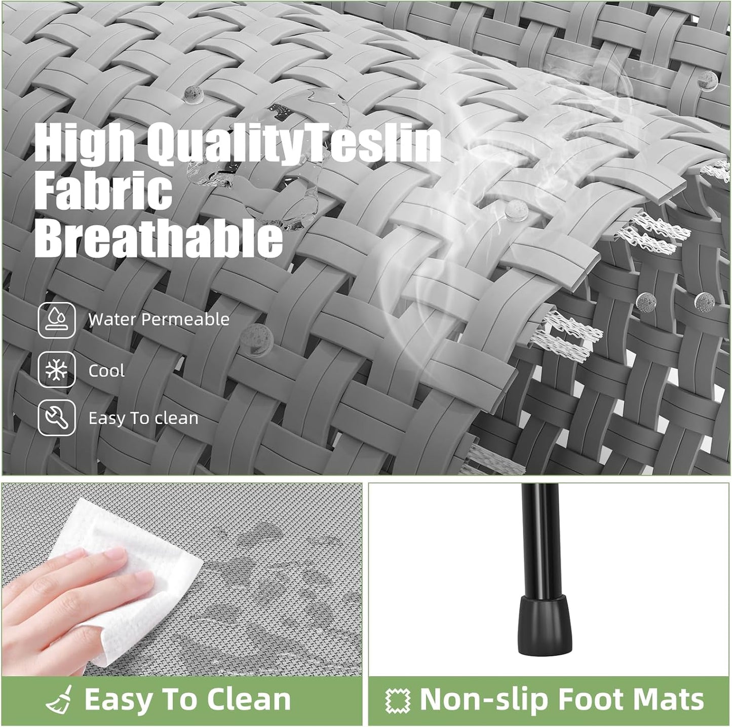 Raised Dog Bed, Outdoor Dog Bed for Dogs, Cooling Elevated Pet Cot, Durable and Sturdy Pet Bed, Waterproof Mesh Cover Raised Metal Frame, Non Slip, Grey