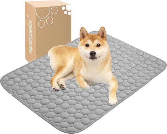 MICROCOSMOS Summer Cooling Mat & Sleeping Pad- Water Absorption Top, Materials Safe, Easy Carry, EZ Clean. Keep Cooling for Pets, Kids and Adults.(Drak Grey, 36" x24")
