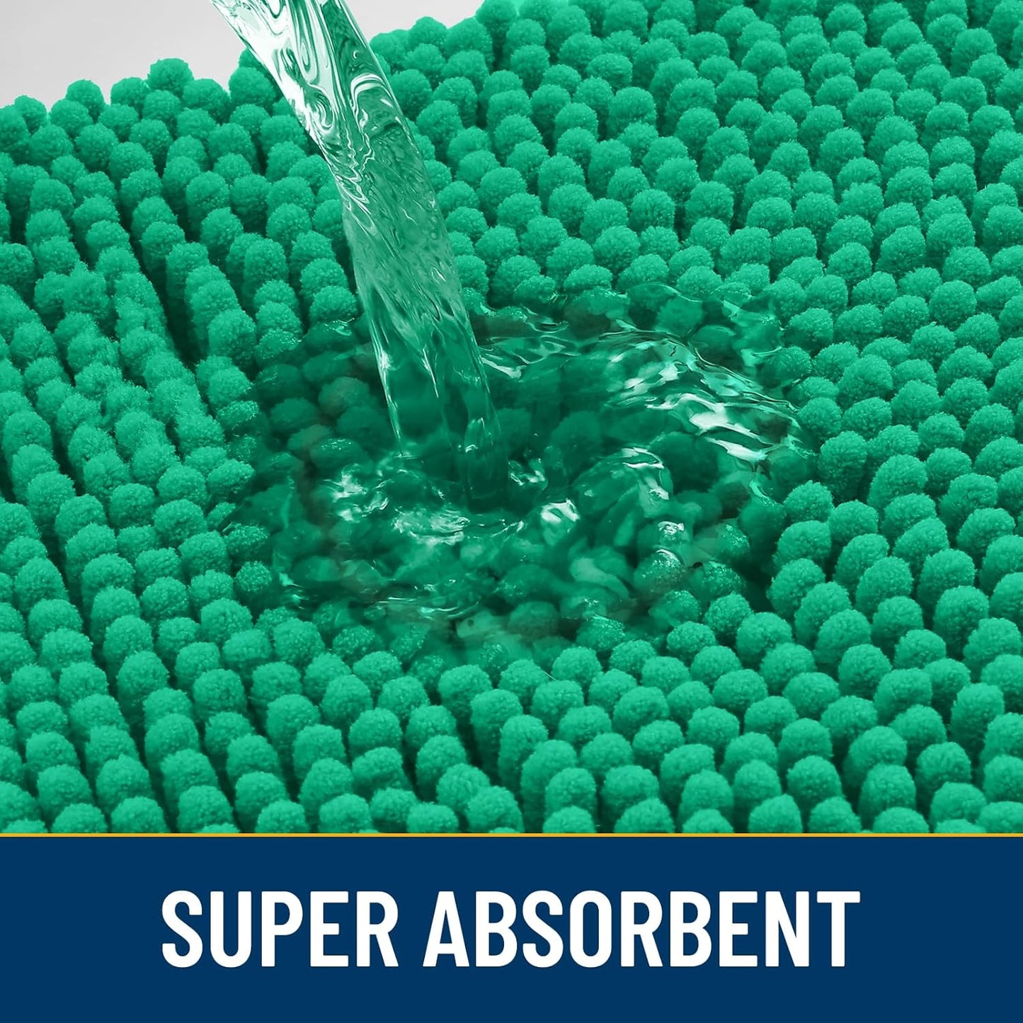 Smiry Dog Door Mat for Muddy Paws 36x24, Absorbs Moisture and Dirt Doormat, Non-Slip Washable Quick Dry Chenille Front Door Mat Indoor Entrance, Entryway Carpet for Inside Floor, Emerald Green