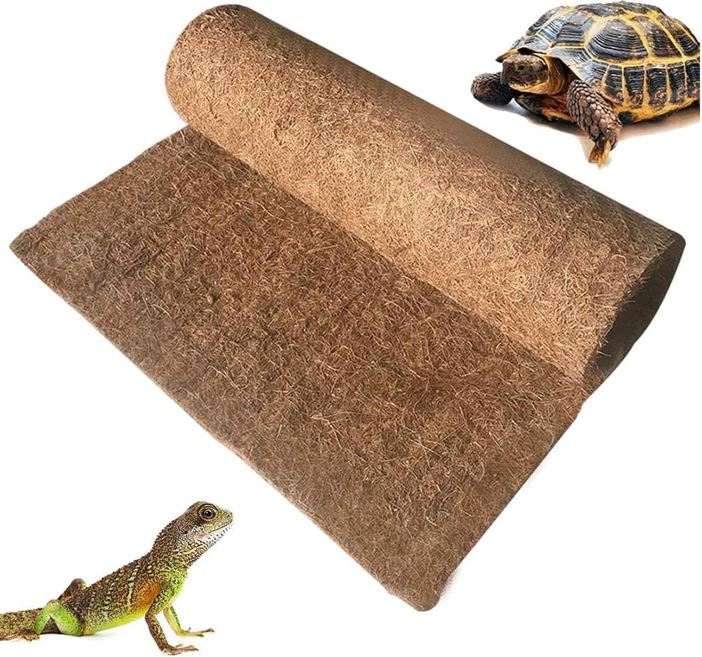 Hamiledyi 35.4×15.7" Reptile Carpet Coconut Fiber Substrate Large Lizard Cage Mat Coco Fiber Liner Snake Bedding Natual Coconut Fiber Carpet for Bearded Dragon Turtles Iguana Tortoises