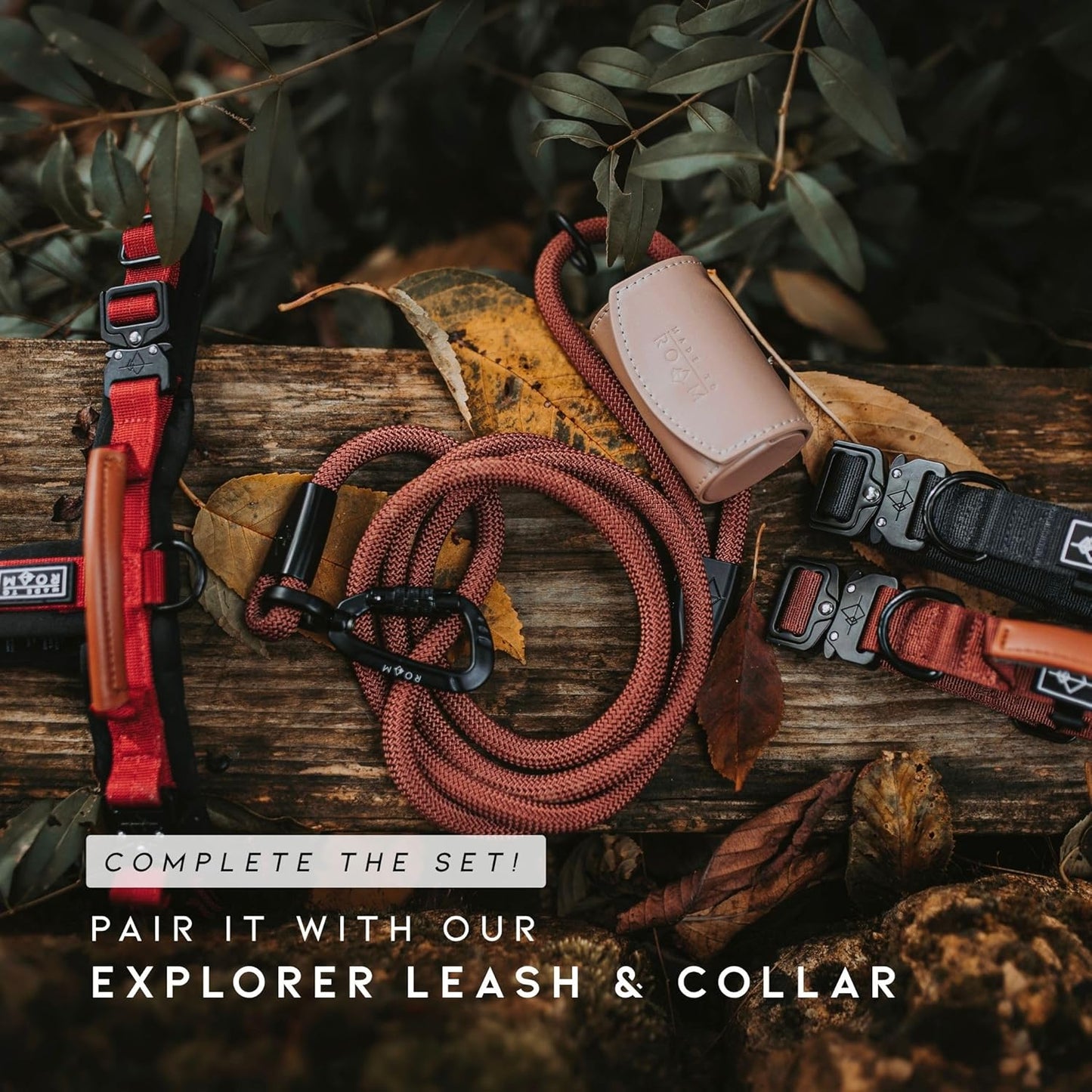 MADE TO ROAM Premium Explorer Harness - Y-Shaped Dog Harness with Adjustable Durable Nylon, Soft Padding, Metal Buckles and Leather Handle for Small, Medium, Large Dogs (California Horizon, Size 3)