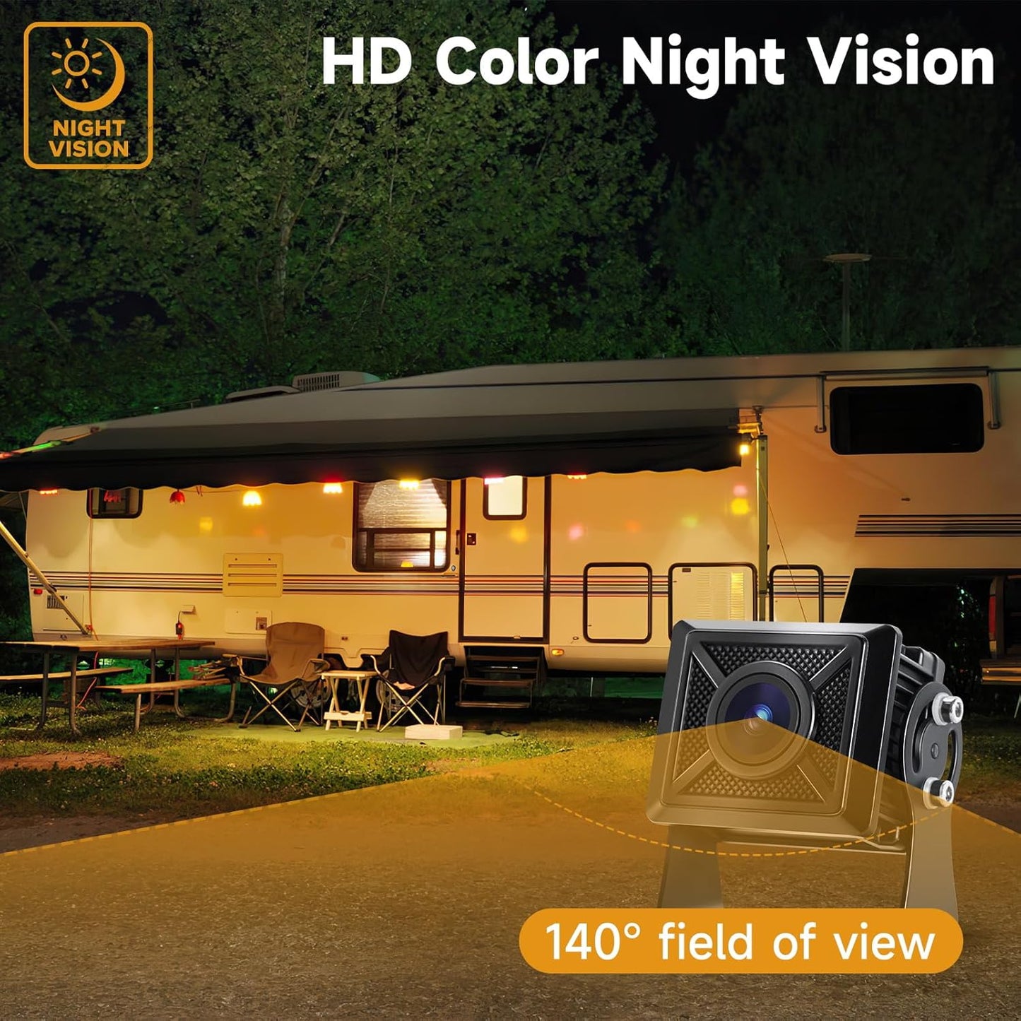 AHD1080P Wired Backup Camera with 7'' Touch Screen Monitor, Rear View Camera System for Truck/RV/Trailer/Skid Steer/Tractor, Colorful Night Vision&10G Vibration Truck Rv Camera System