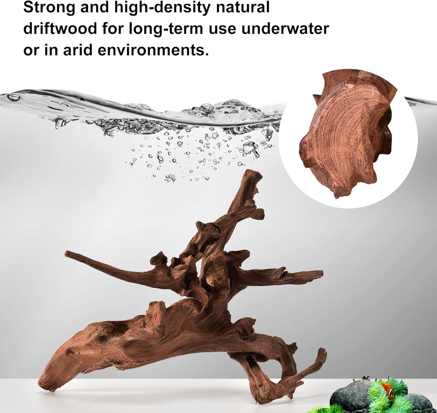 majoywoo Natural Large Driftwood for Aquarium Decor Reptile Decor 13-17" Long, Over 1.3 lbs