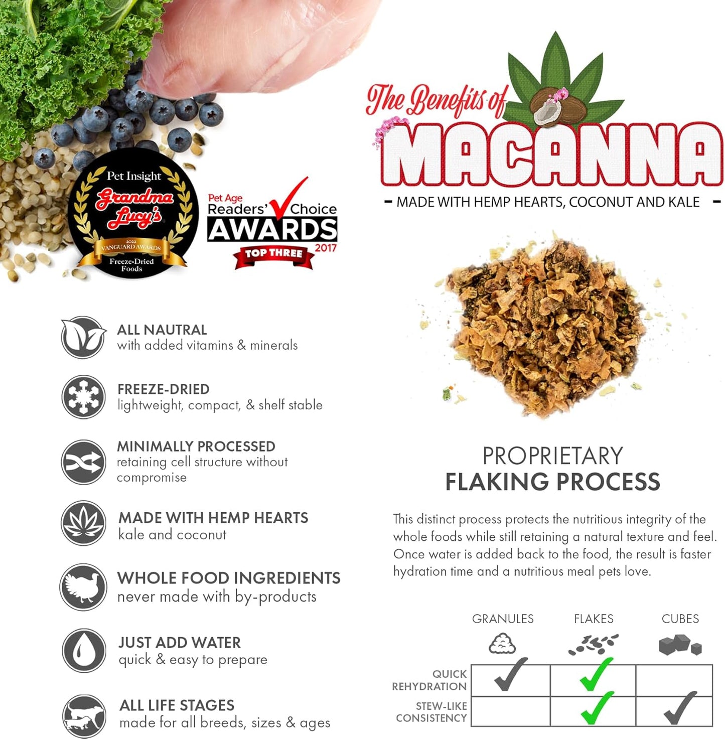 Macanna Grandma Lucy's Grain-Free Turkey Freeze-Dried Dog Food 3 Lbs., Brown