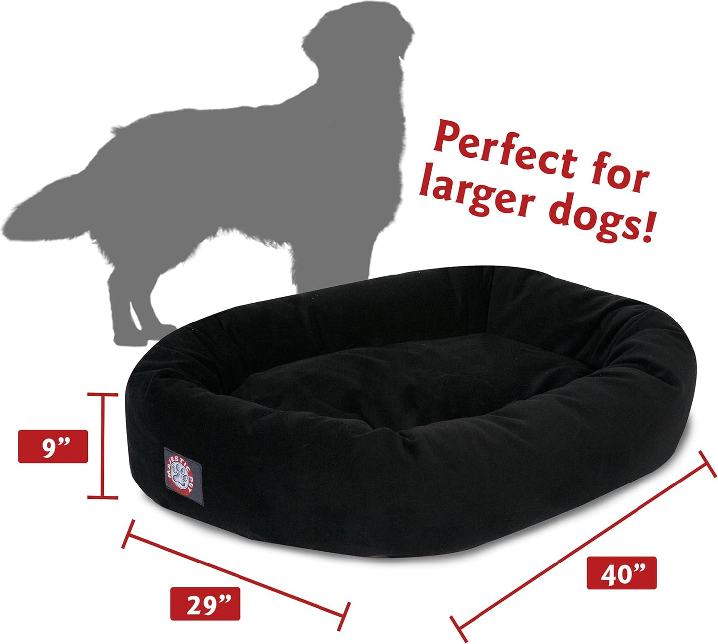 Majestic Pet Villa 32 Inch Shredded Memory Foam Dog Bed for Medium Sized Dogs 32x23x7 Inch–Orthopedic Dog Bed - Durable Pet Bed - Washable Medium Pet Bed with Head Support-Marine