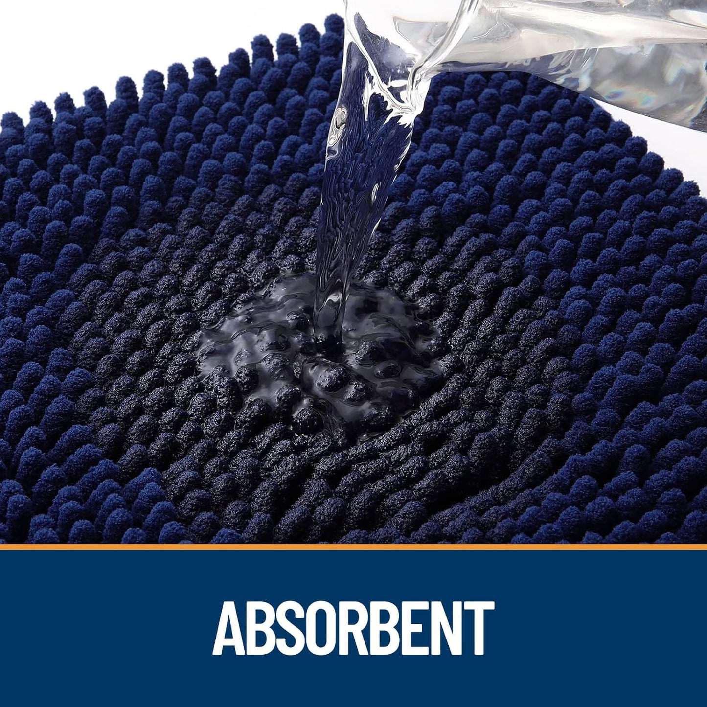 OLANLY Dog Door Mat for Muddy Paws 70x24, Absorbs Moisture and Dirt, Absorbent Non-Slip Washable Doormat, Quick Dry Chenille Mud Mat for Dogs, Entry Indoor Entryway Carpet for Inside Floor, Navy Blue