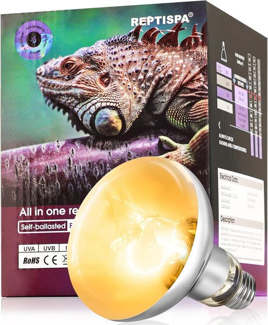 Heat Lamp Bulb, 100 Watt Full Spectrum UVA UVB Reptile Heat Bulb, Basking Spot Light, Simulate Natural Sun Light for Reptile and Amphibian
